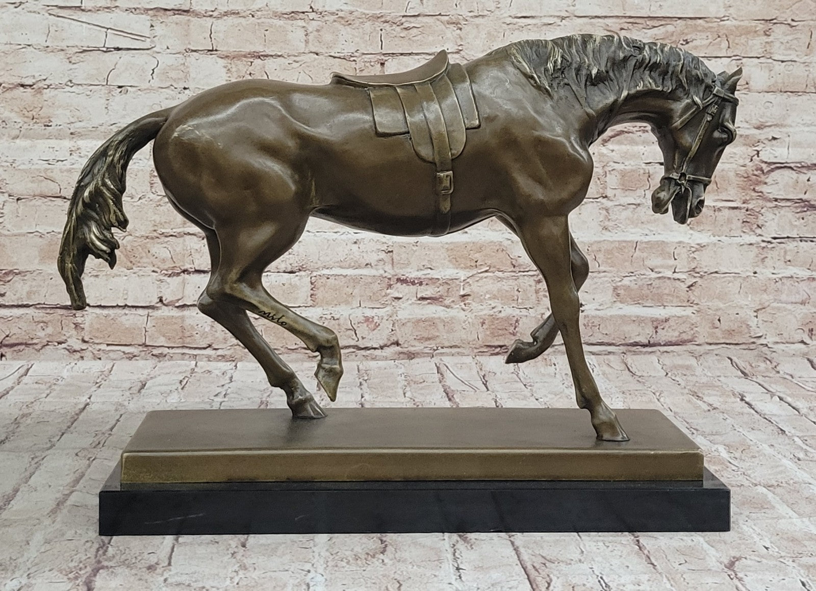 Handcrafted bronze sculpture SALE Farm Scene Nativity Burro Donkey Mini Marble