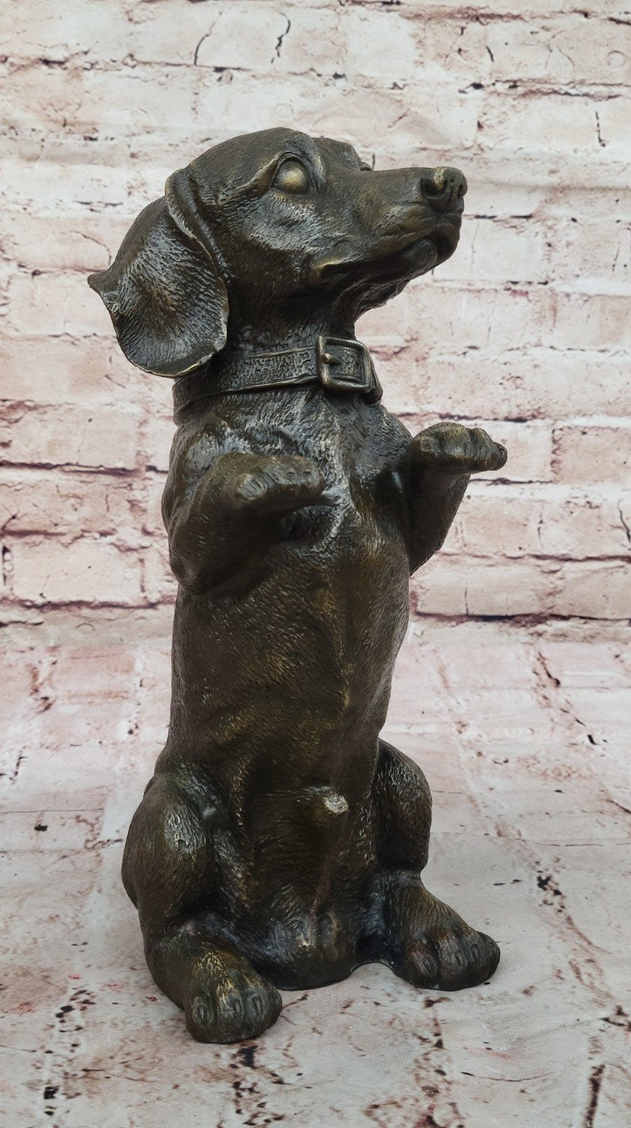 Large Playful Dachshunds Dog Breeder Bronze Sculpture Art Deco Statue Figurine