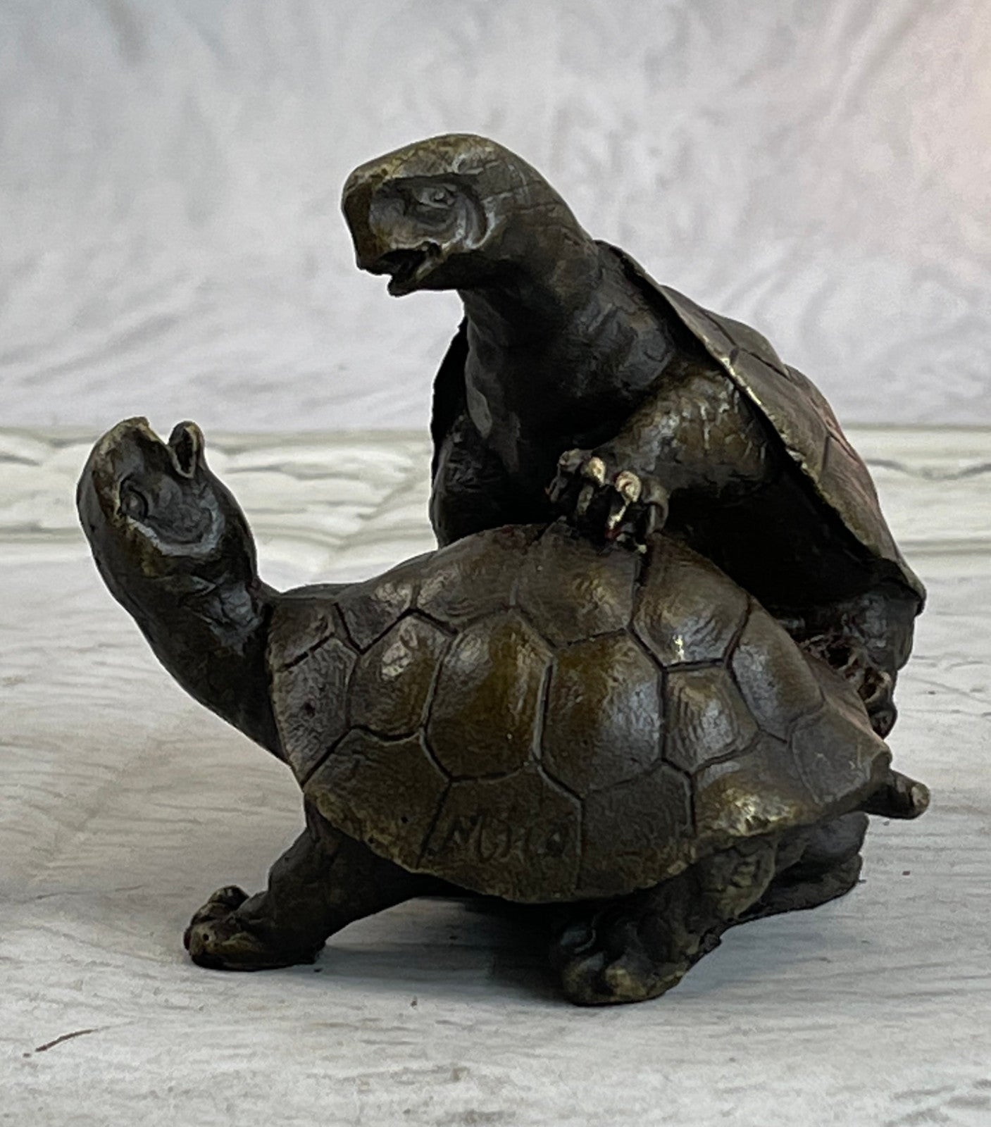 Handcrafted bronze sculpture SALE Art Yard Garden Reptile Turtle Box Figure ART