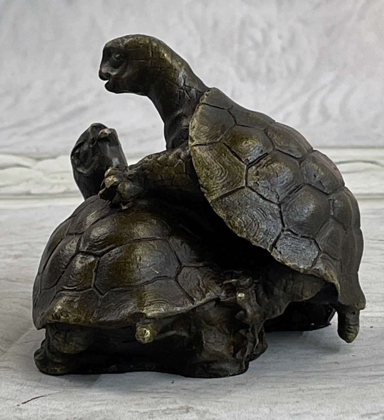 Handcrafted bronze sculpture SALE Art Yard Garden Reptile Turtle Box Figure ART