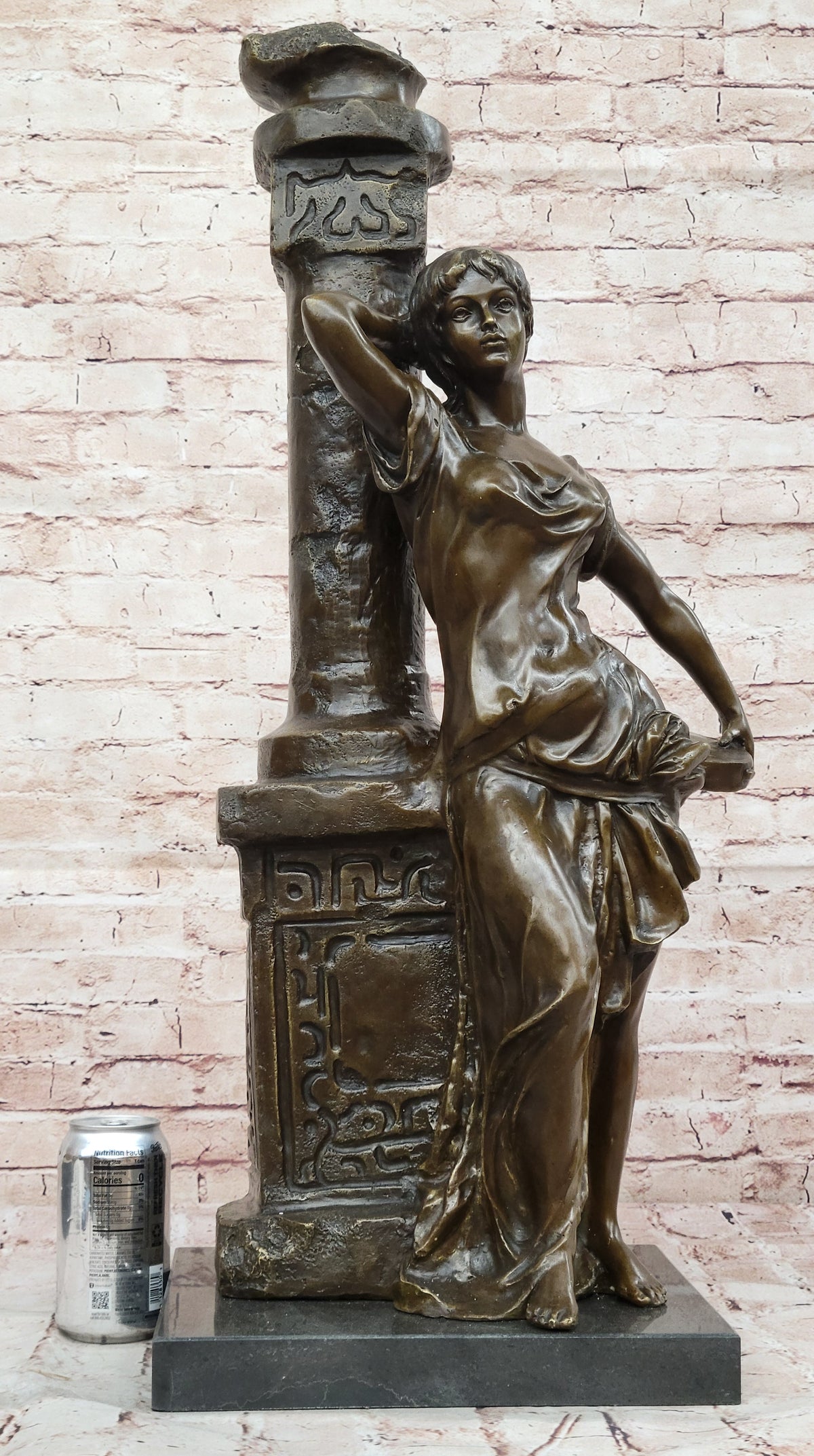 Heavy Bronze Sculpture Statue Classical Woman Signed A Moreau Display Artwork