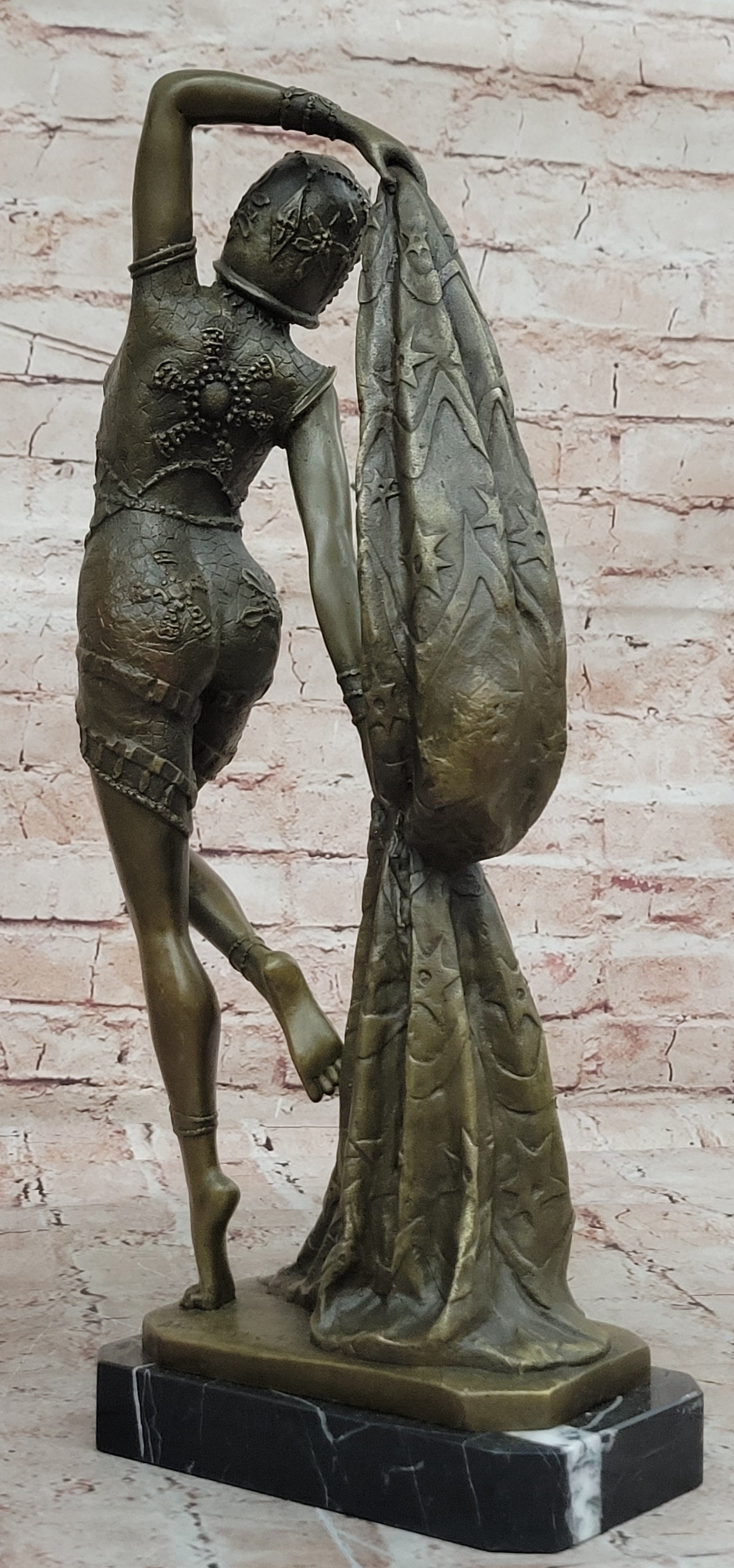 ART DECO CHIPARUS EROTIC DANCER BRONZE SCULPTURE STATUE HOT CAST MARBLE FIGURE