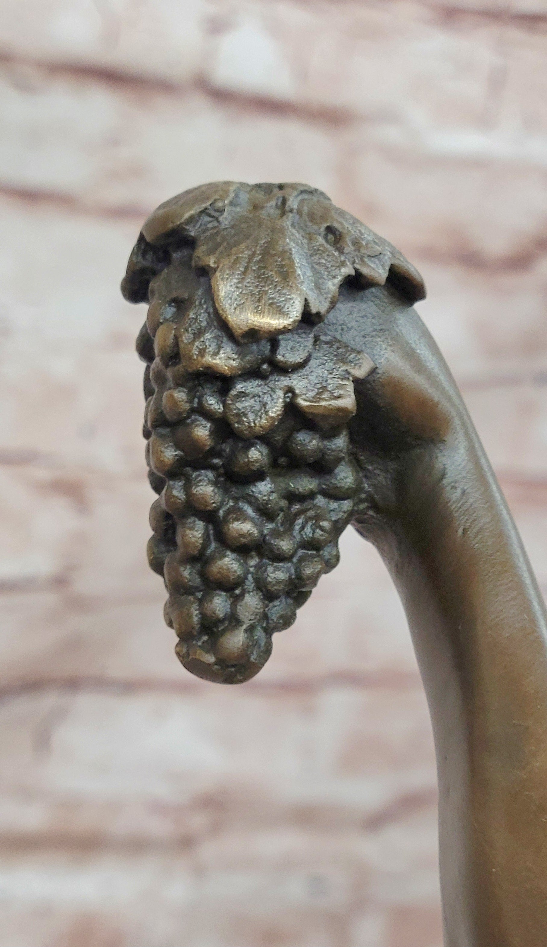 Lost Wax Bronze Nude Bacchus Dionysus Female Grapes Statue Sculpture Greek Art