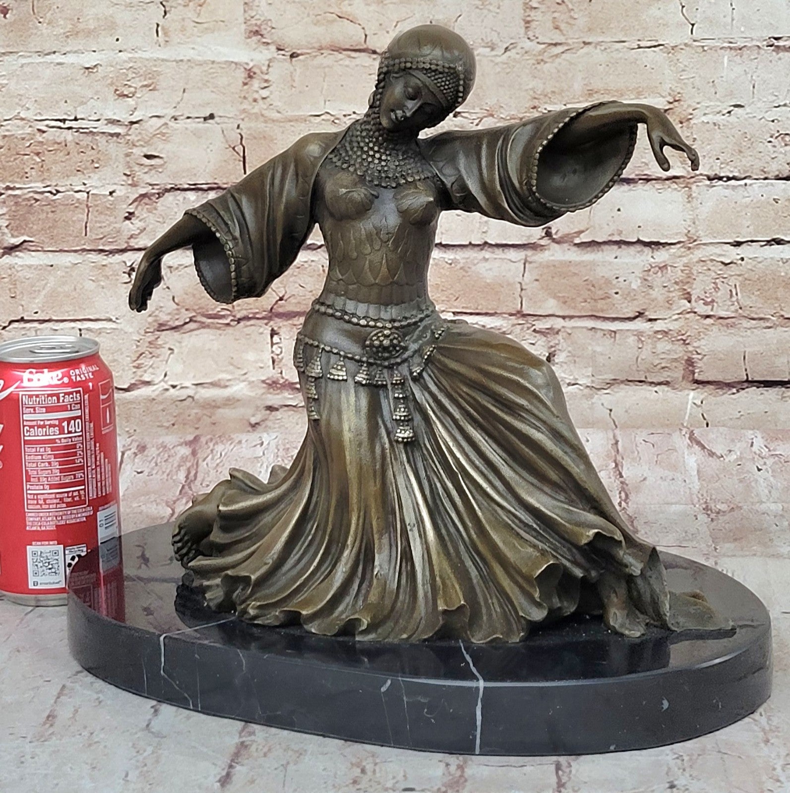 Chiparus Dancer Vegas Show Girls Art Deco Bronze Sculpture Marble Figurine