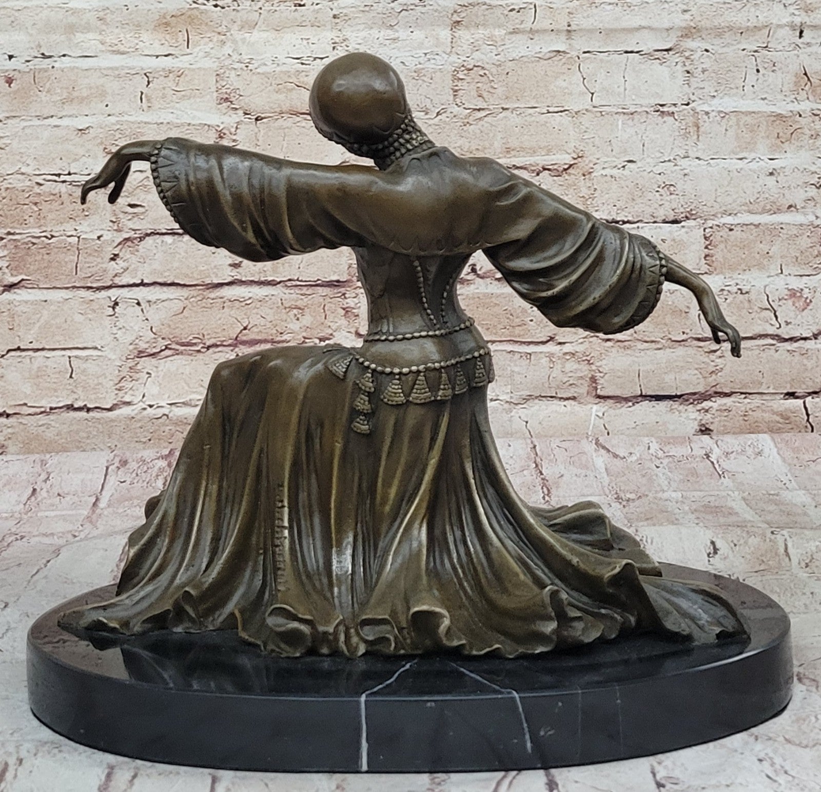 Chiparus Dancer Vegas Show Girls Art Deco Bronze Sculpture Marble Figurine