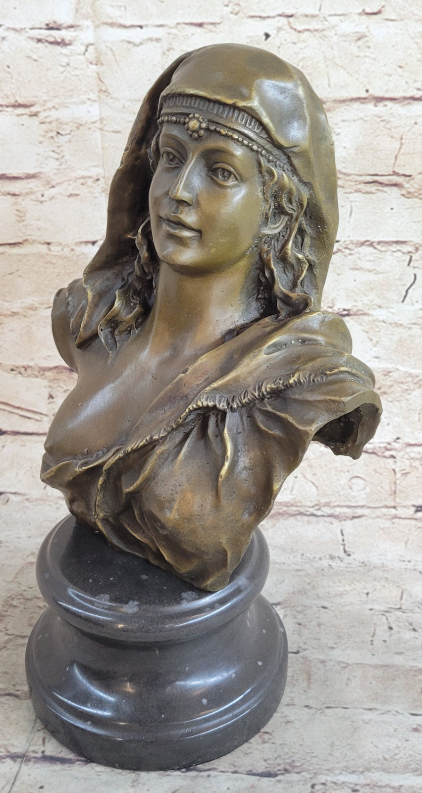 Handcrafted Bronze Sculpture – “Bu Nude Semi Maiden” Bust | Original Signed Art – On Sale, Buy Now