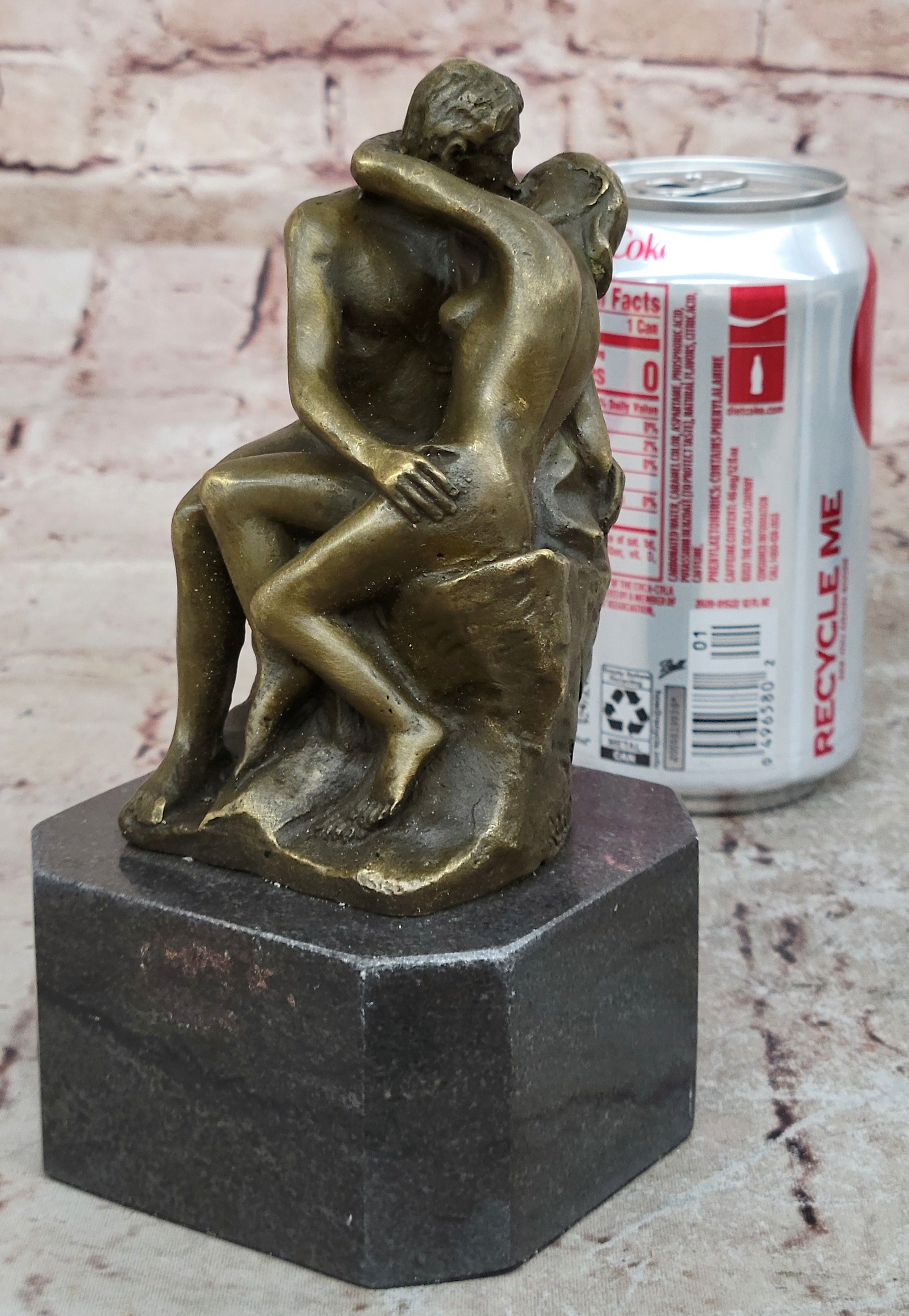 The Kiss by Rodin Solid Bronze Collectible Sculpture Handmade Statue Art - Nude
