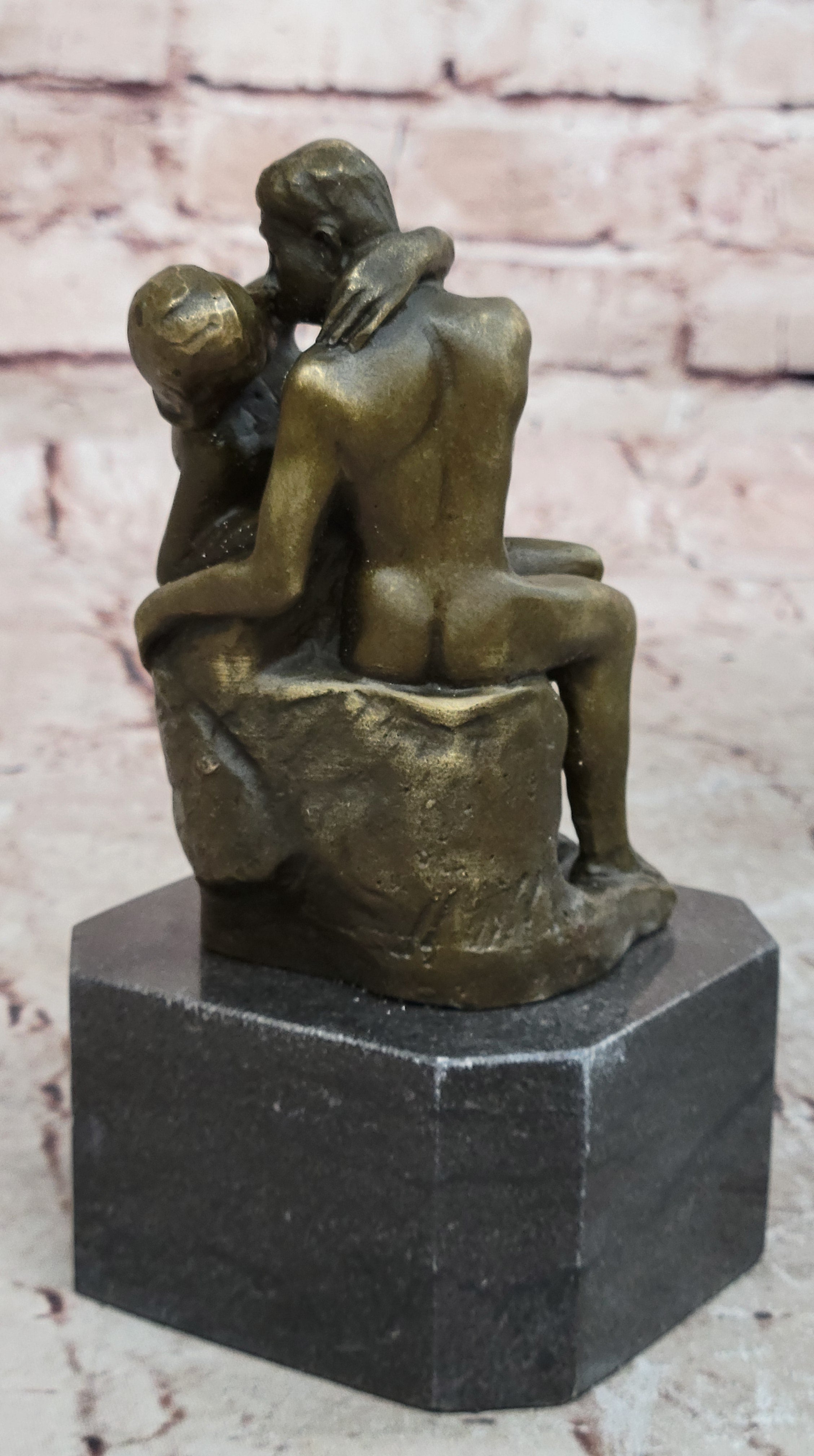 The Kiss by Rodin Solid Bronze Collectible Sculpture Handmade Statue Art - Nude