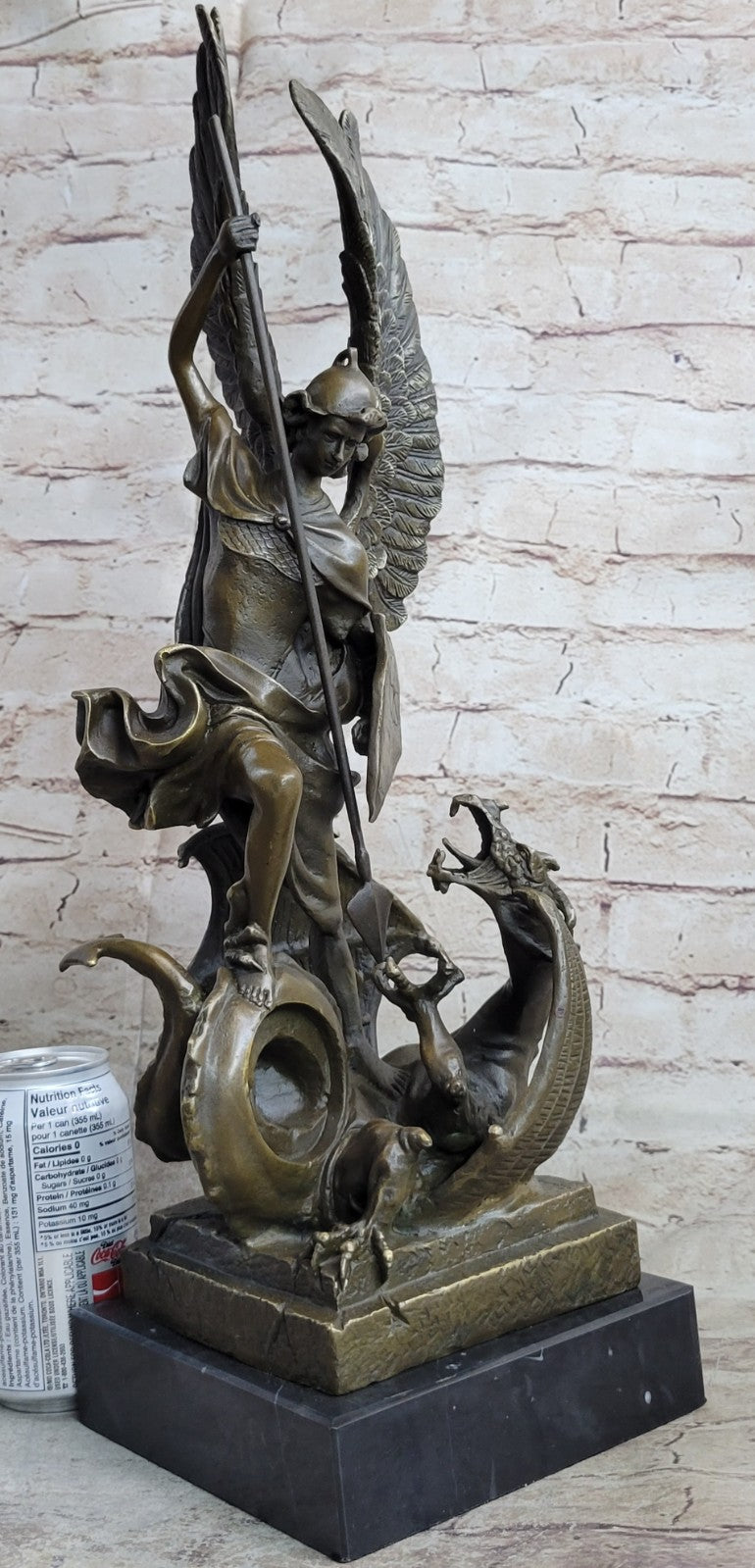 Handcrafted Saint ST. George bronze sculpture SALE Art Dragon Signed