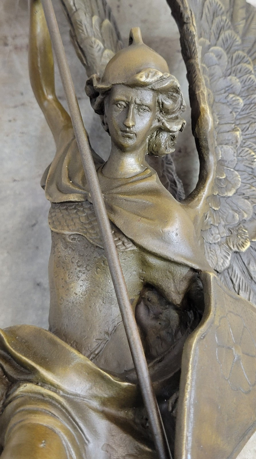 Handcrafted Saint ST. George bronze sculpture SALE Art Dragon Signed