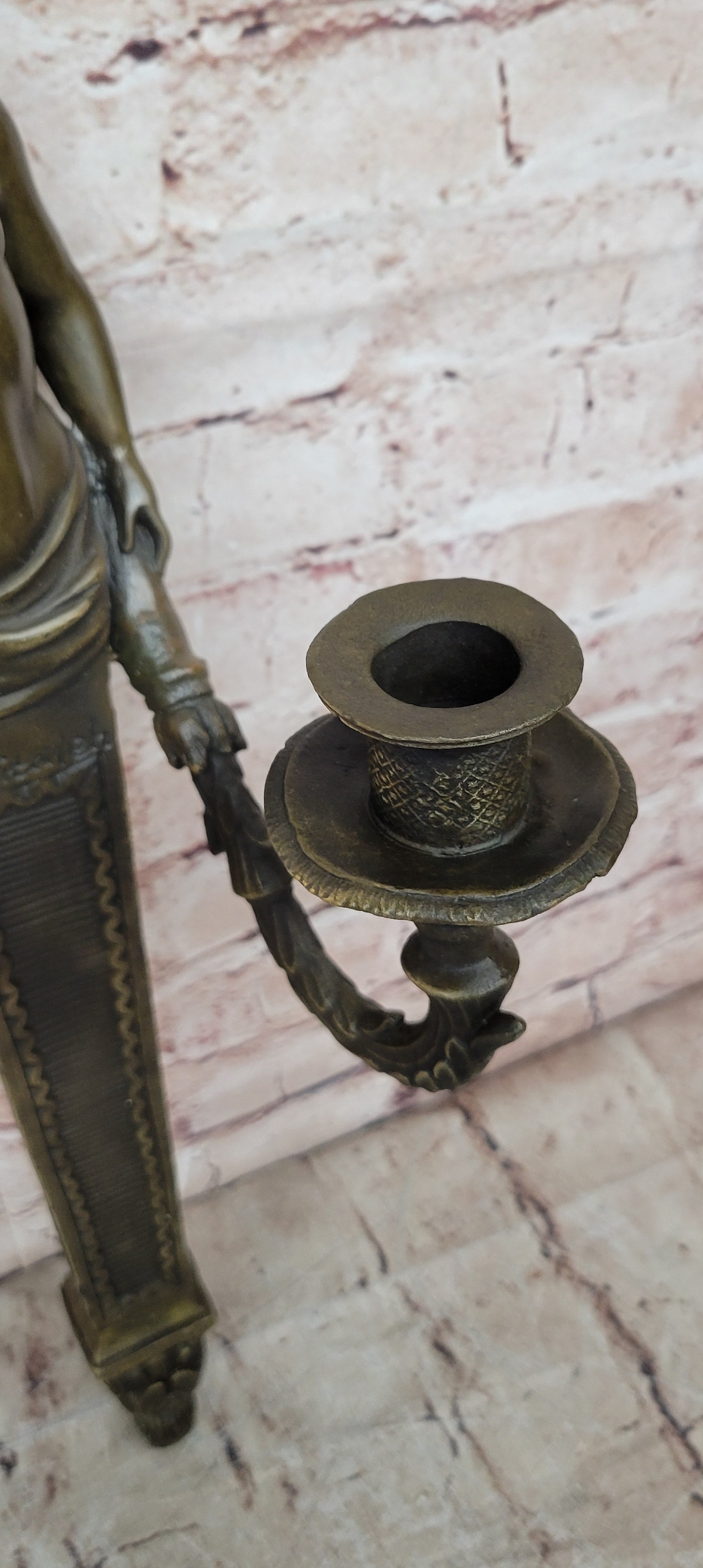 Nude Puti Angel Sconce Incense Burner Candelabra Art Bronze Gift Wall Mount Sale