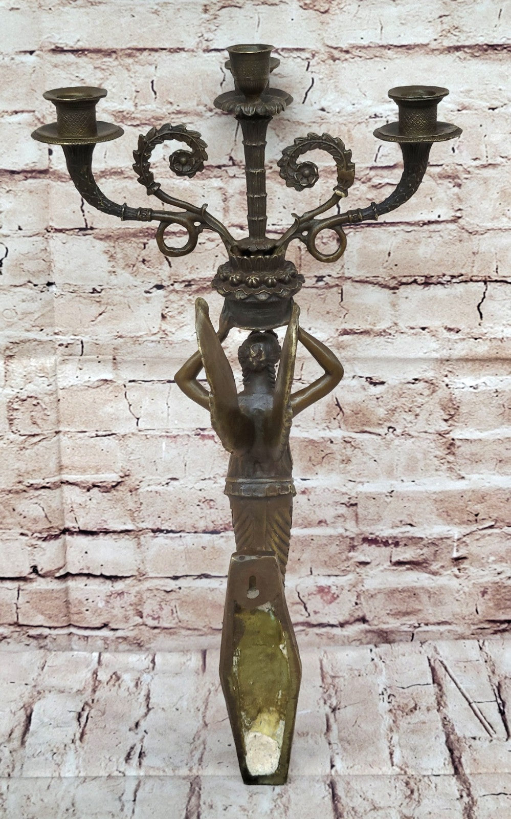 Art Deco Wall mount Sconce Angel Bronze Sculpture Classic Artwork Figurine Gift