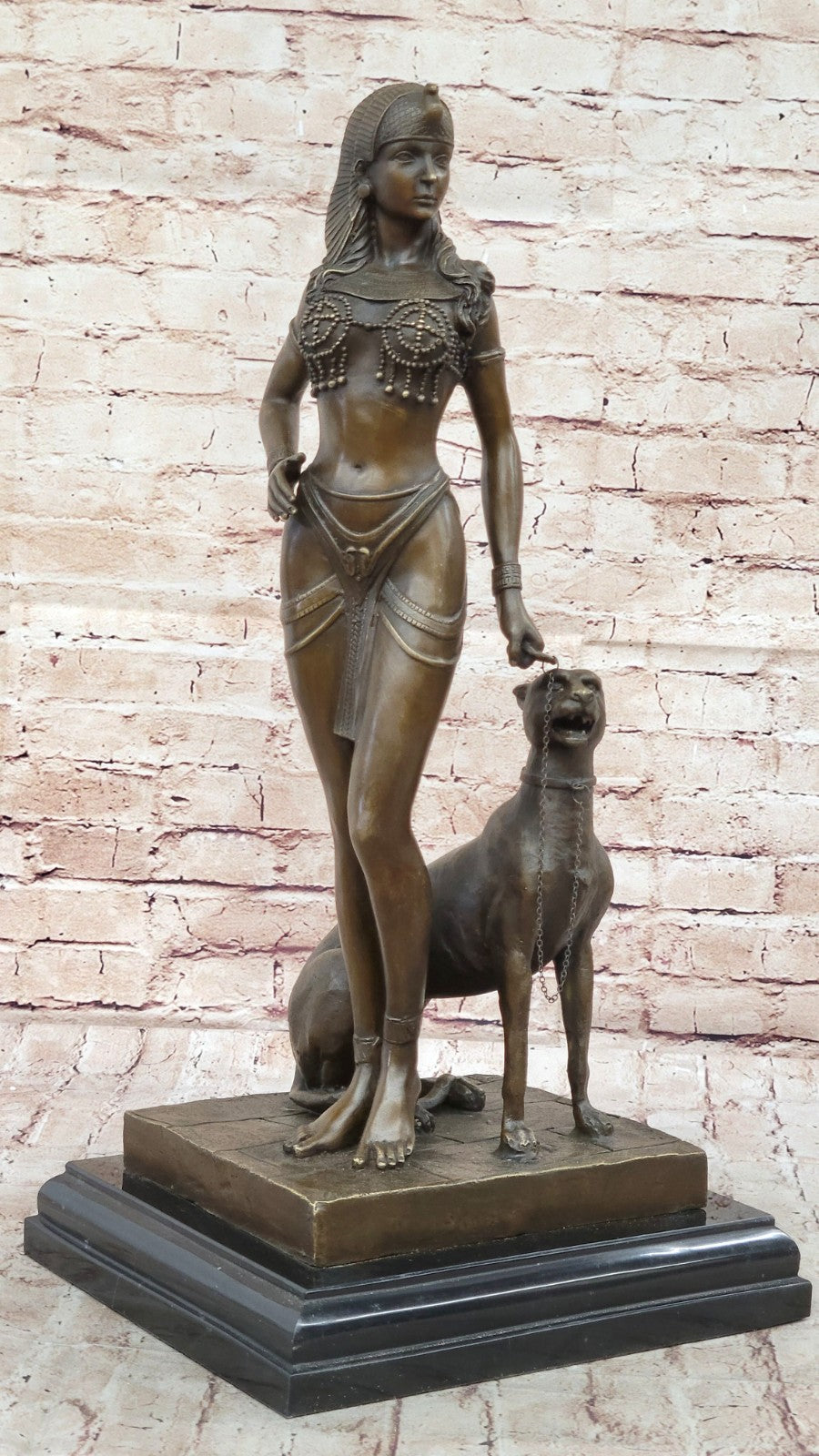 European Design Egyptian Panther Goddess Figurine Hot Cast Bronze Sculpture Sale