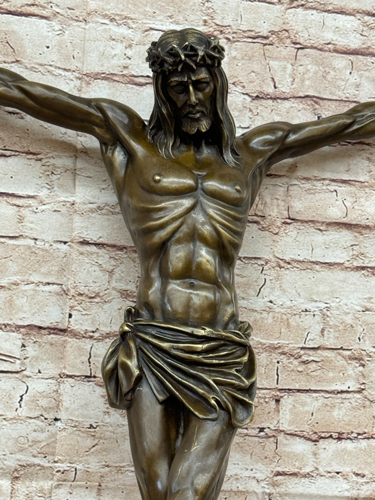 Jesus Christ Crucified  Heavenly 100% Bronze Statue Sculpture Figurine Lost Wax