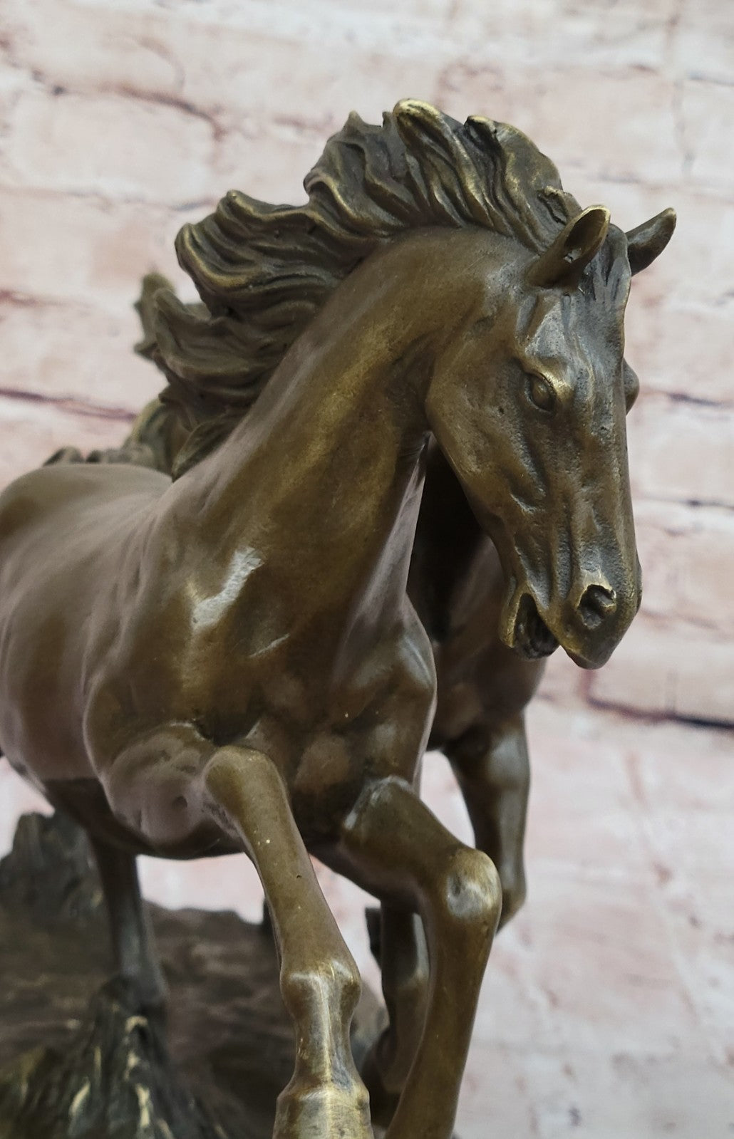 Elegant Thoroughbred Horses Kentucky Equestrian Farm Art Bronze Marble Statue
