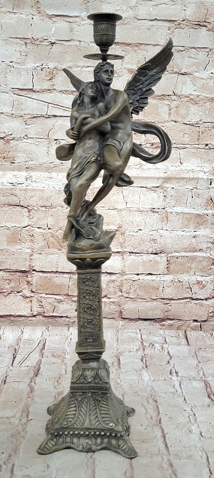 Nude Decor Marble Bronze Sculpture Angel " Psyche and Eros " Statue Figure Cupid