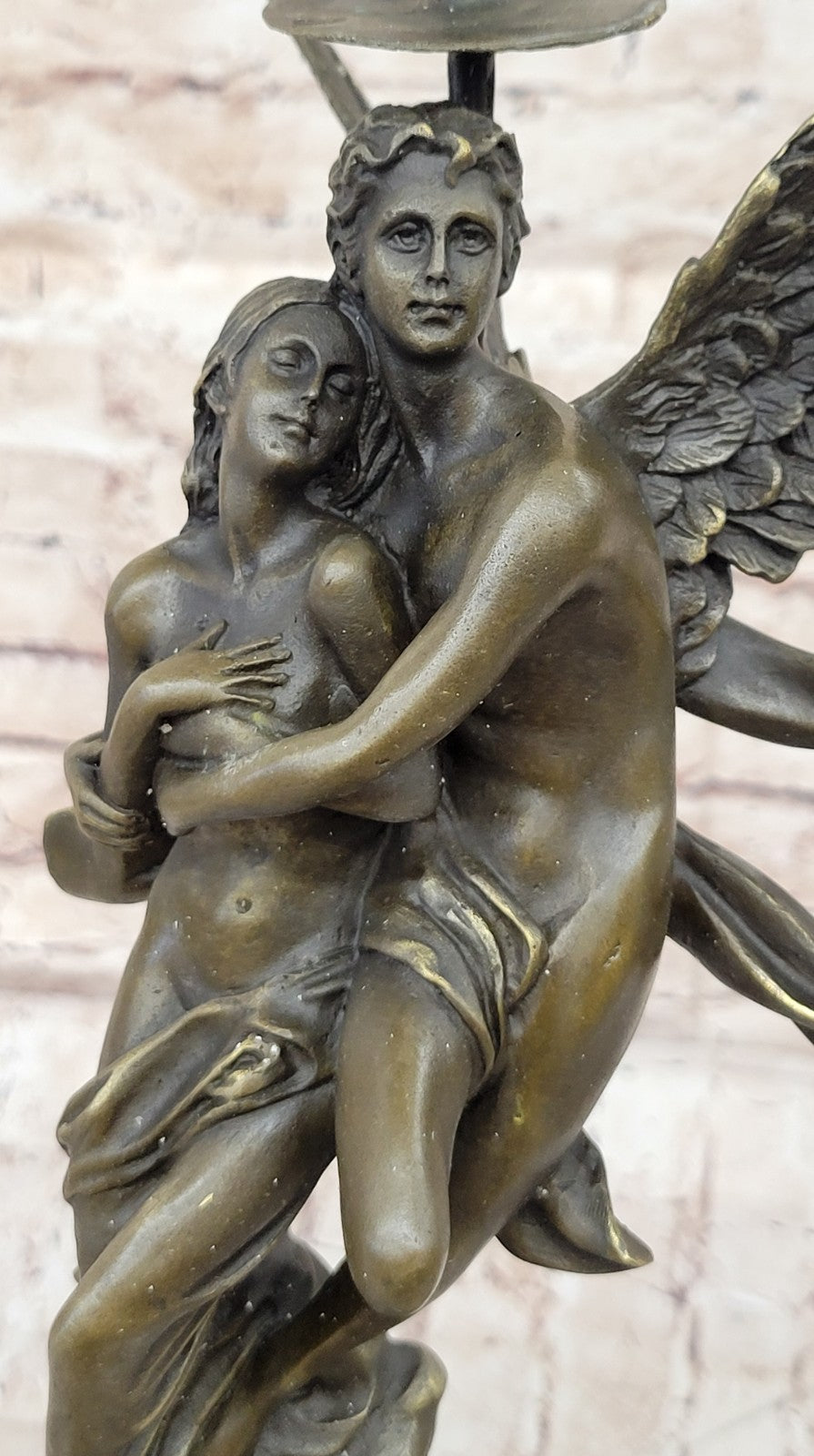 Nude Decor Marble Bronze Sculpture Angel " Psyche and Eros " Statue Figure Cupid