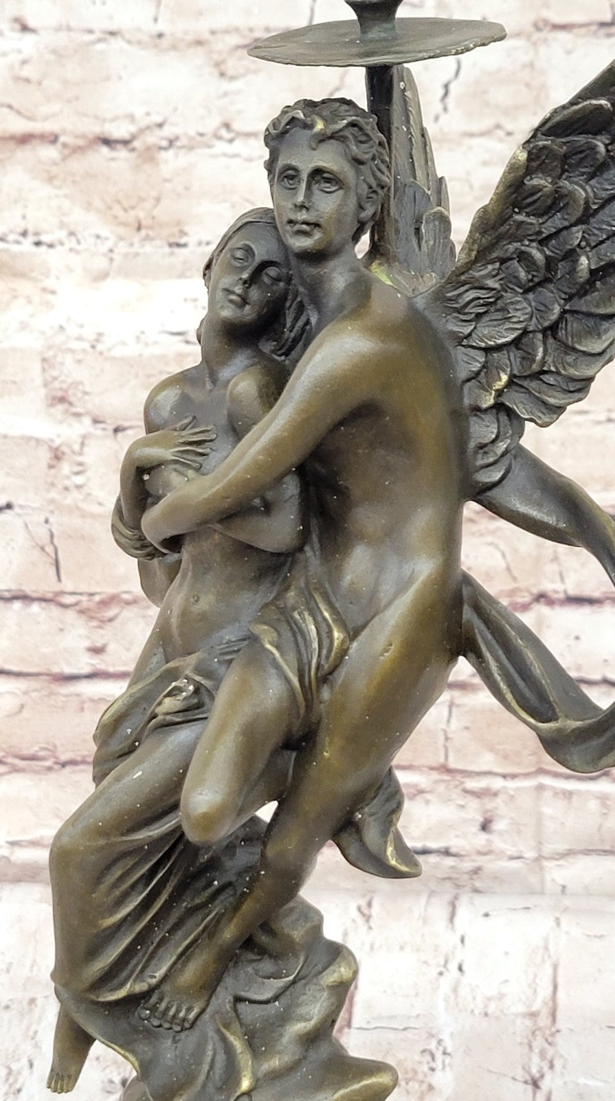 Nude Decor Marble Bronze Sculpture Angel " Psyche and Eros " Statue Figure Cupid