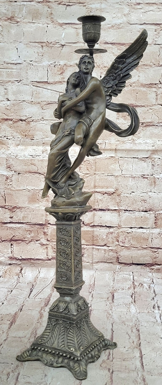 Nude Decor Marble Bronze Sculpture Angel " Psyche and Eros " Statue Figure Cupid