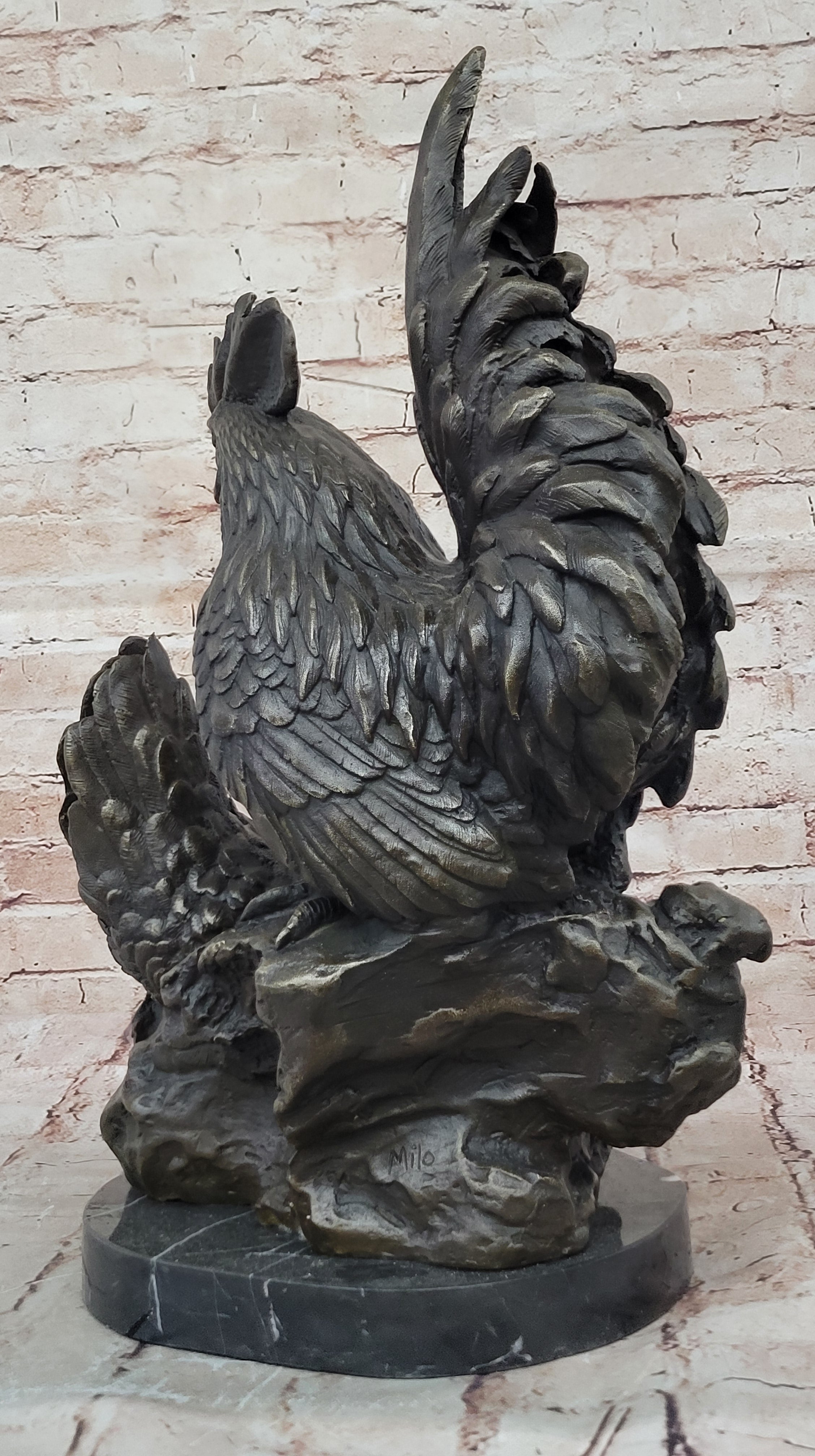 Bronze Sculpture Hot Cast Handcrafted Rooster Museums Quality Classic Work