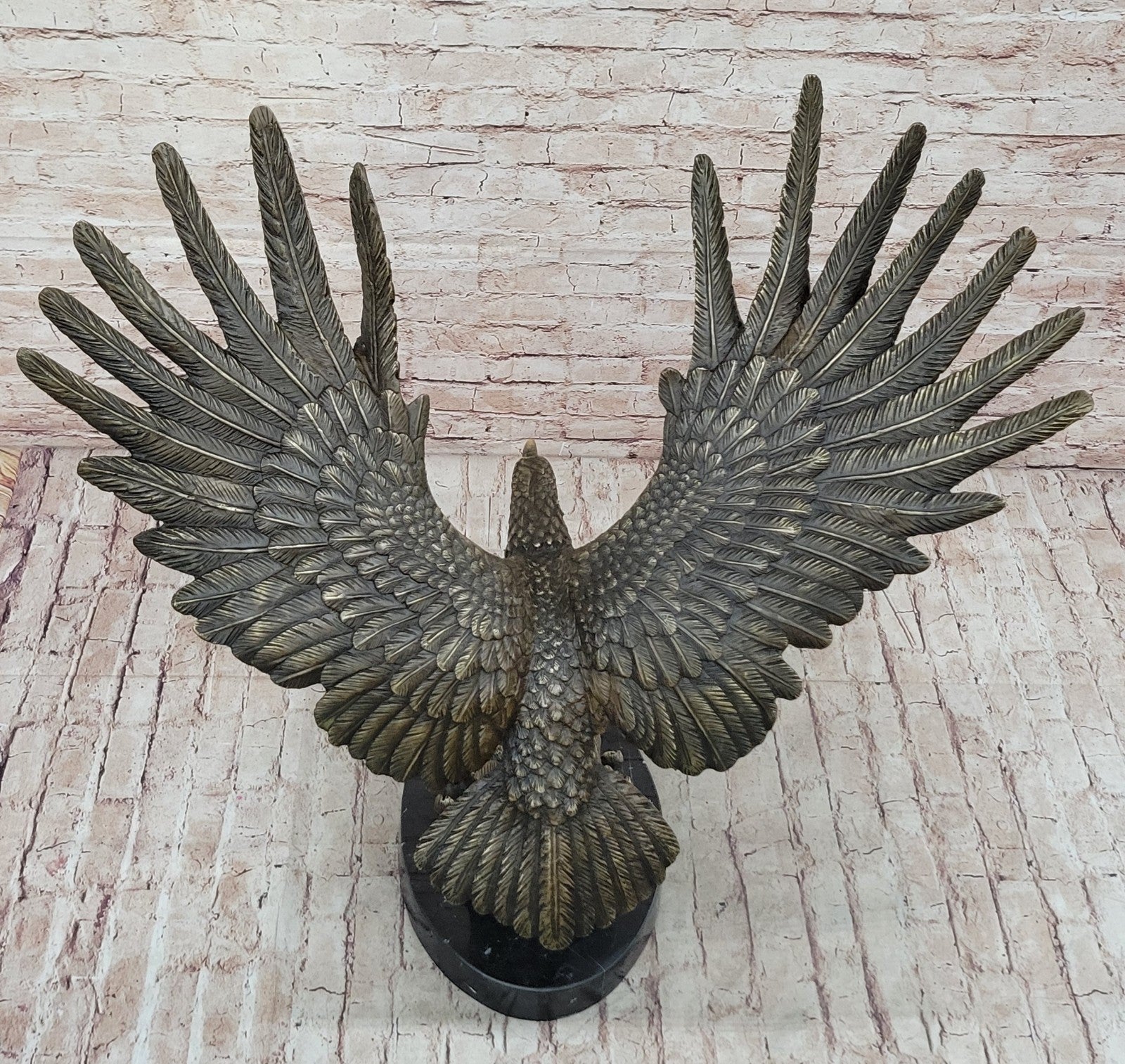 HAWK AMERICAN EAGLE Handcrafted Original Art Bronze Sculpture Statue Figurine NR
