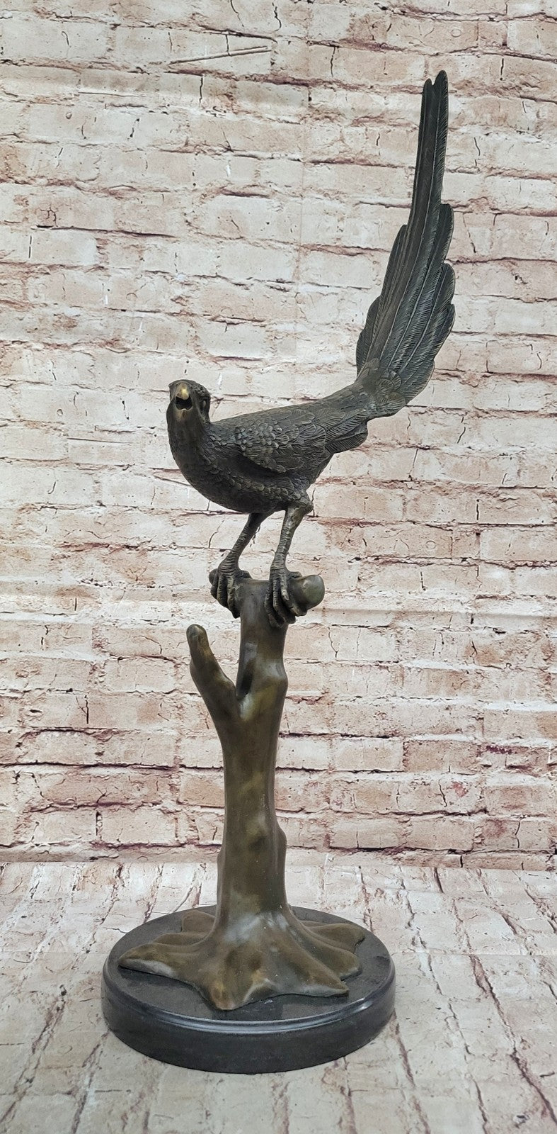 Huge Austrian Bronze Pheasant Cold-Painted Vienna Bird Sculpture Signed Artwork