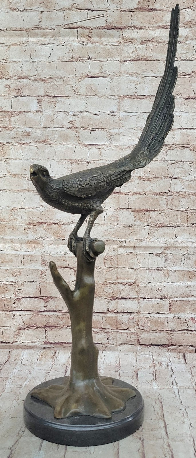 Huge Austrian Bronze Pheasant Cold-Painted Vienna Bird Sculpture Signed Artwork