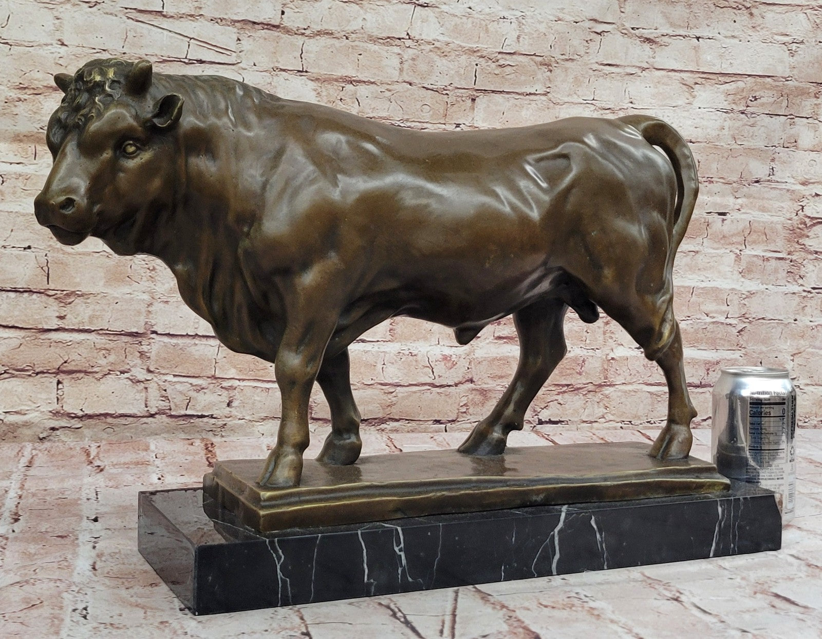 Bronze Bull Sculpture Handcrafted Signed Barye Farm Animal Vintage Collectible Figure