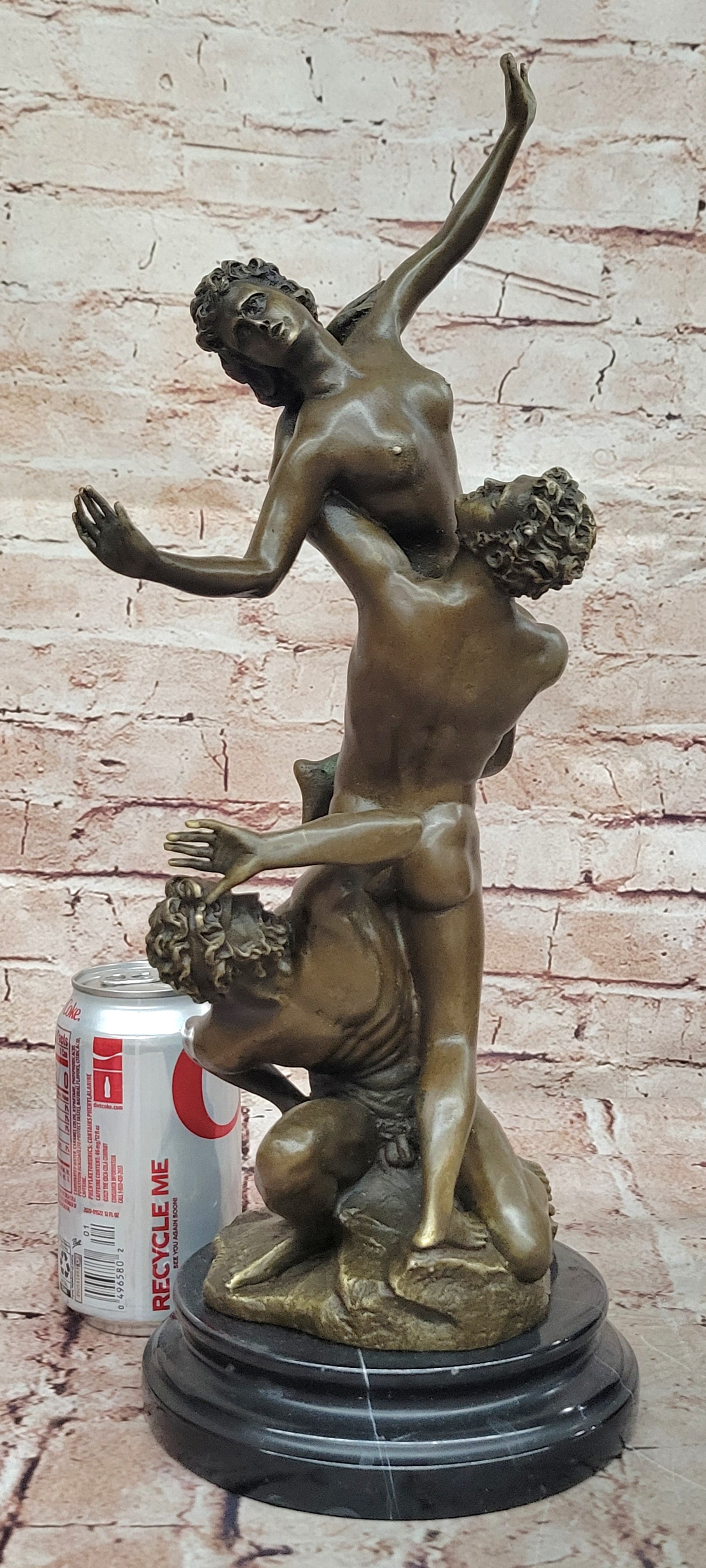 Abduction of Sabine Woman a Classic Hot Cast Bronze Sculpture Nude Naked Figure