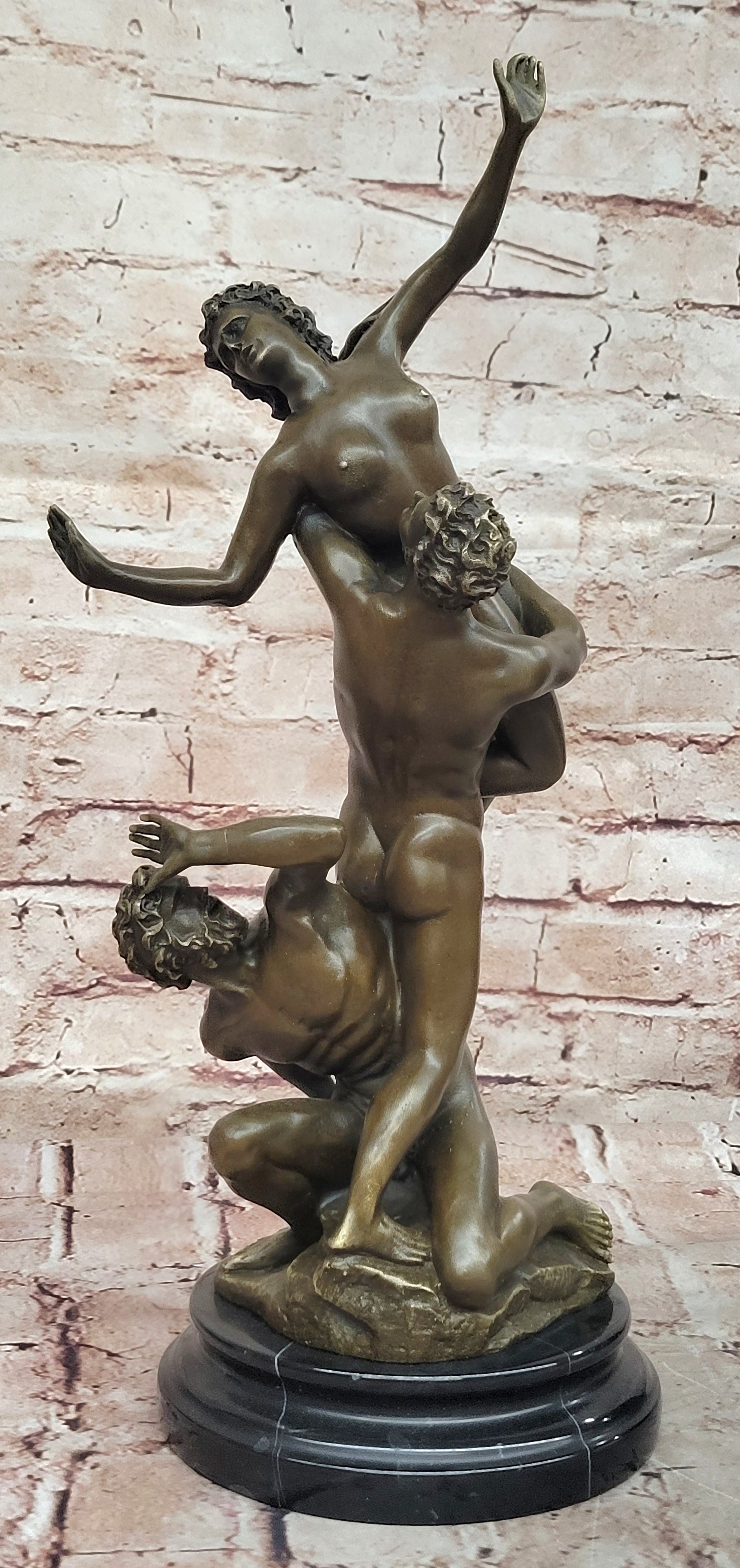 Abduction of Sabine Woman a Classic Hot Cast Bronze Sculpture Nude Naked Figure