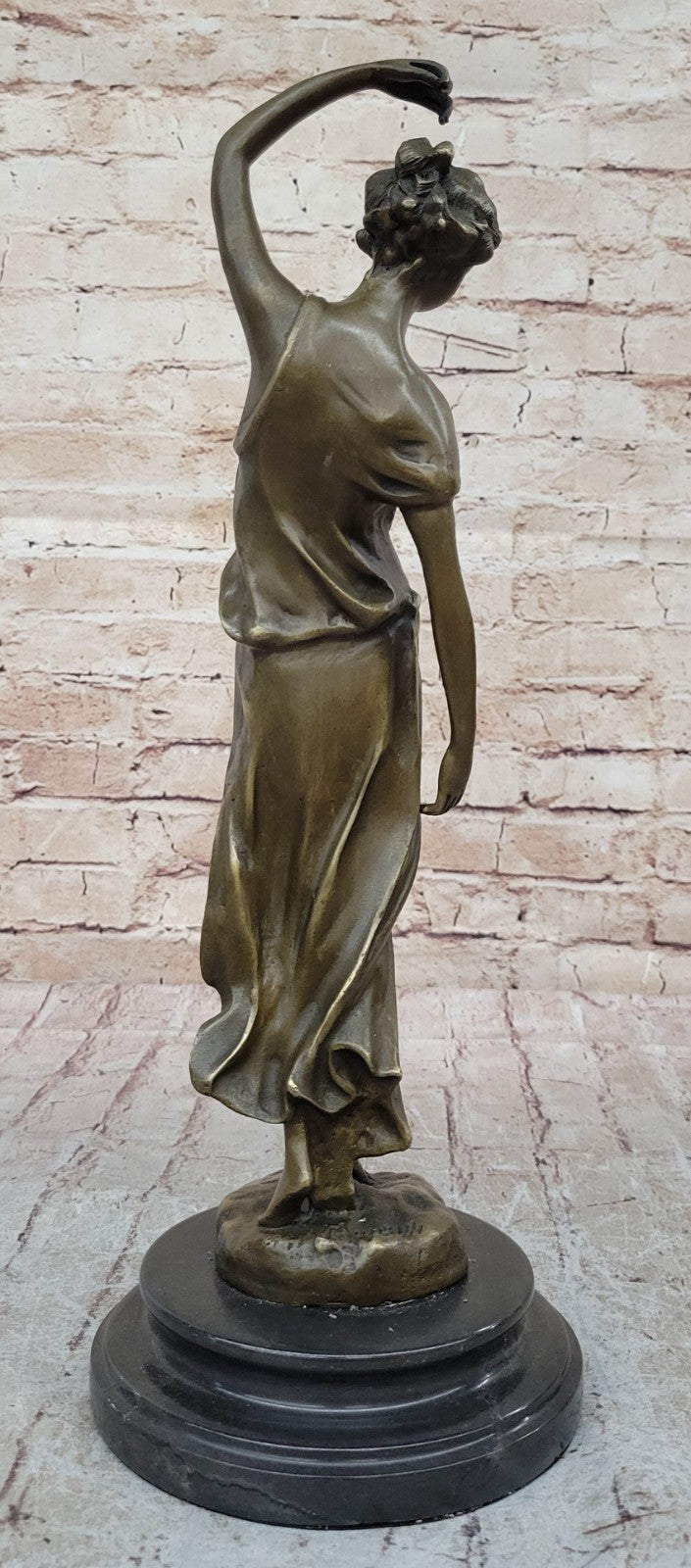 Signed Augustine Moreau French Artist Beautiful Woman Bronze Sculpture Figure