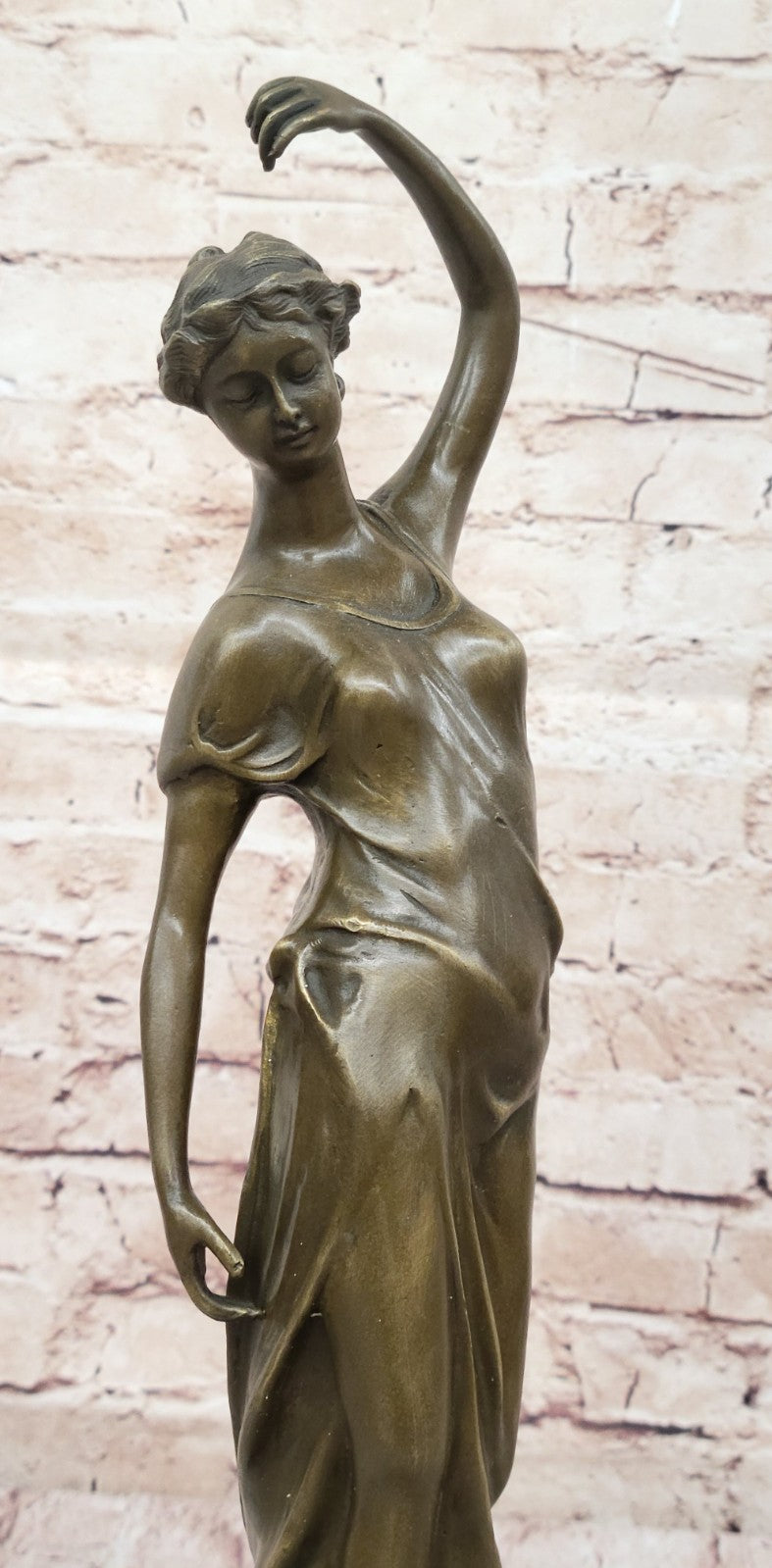 Signed Augustine Moreau French Artist Beautiful Woman Bronze Sculpture Figure