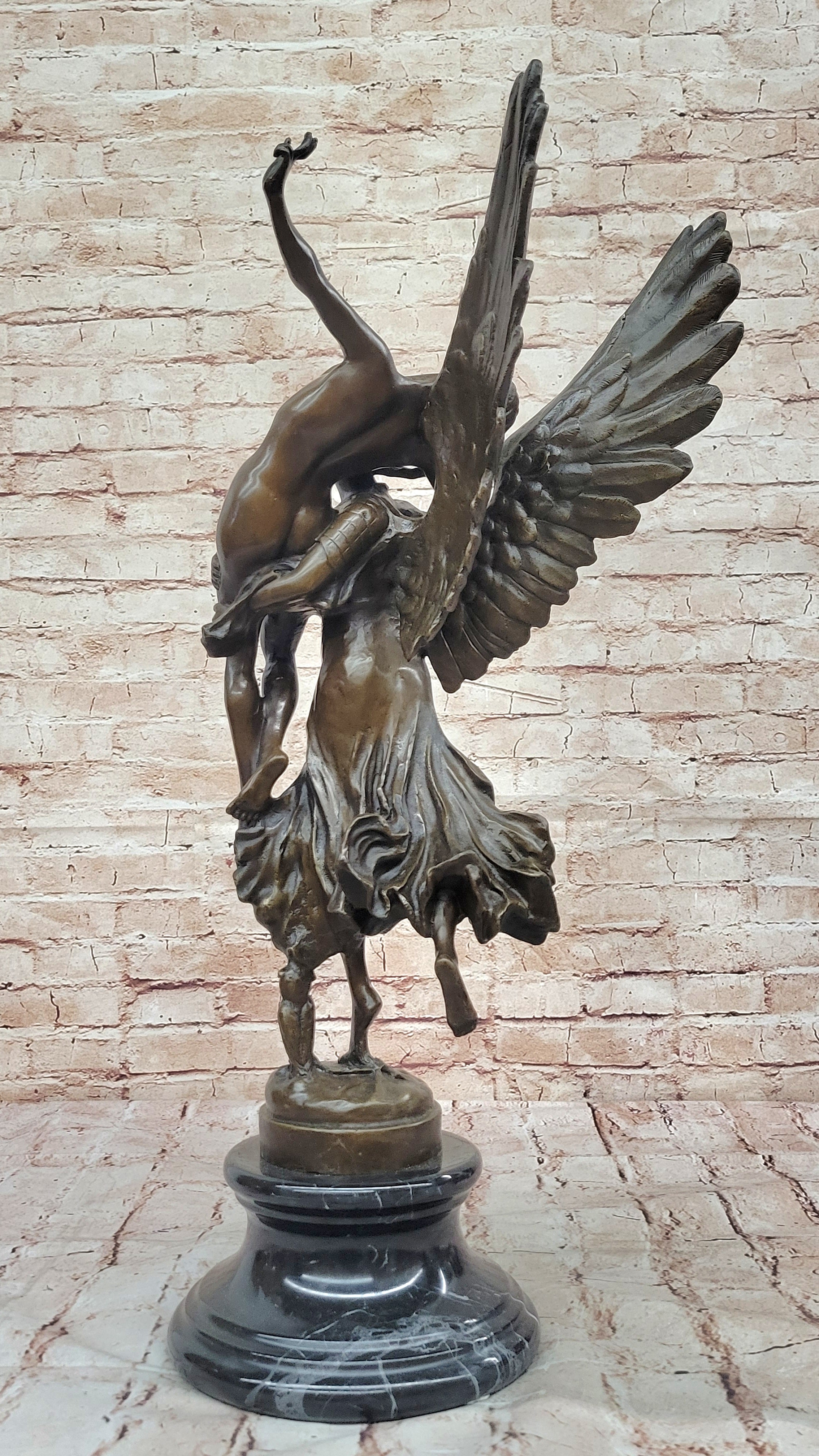 Bronze sculpture winged GLORIA statue, "GLORIS VICTIS" signed: Mercie Decor Sale