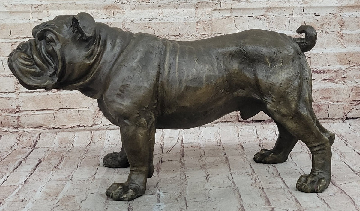 Handcrafted bronze sculpture SALE Bulldog English Large Extra Original Signed