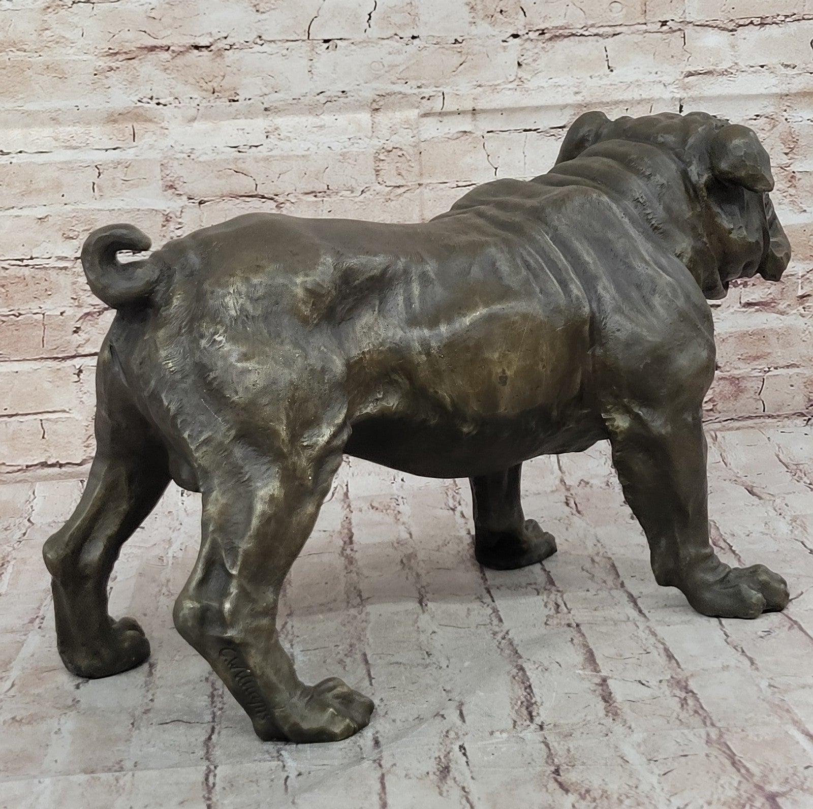 Handcrafted bronze sculpture SALE Bulldog English Large Extra Original Signed