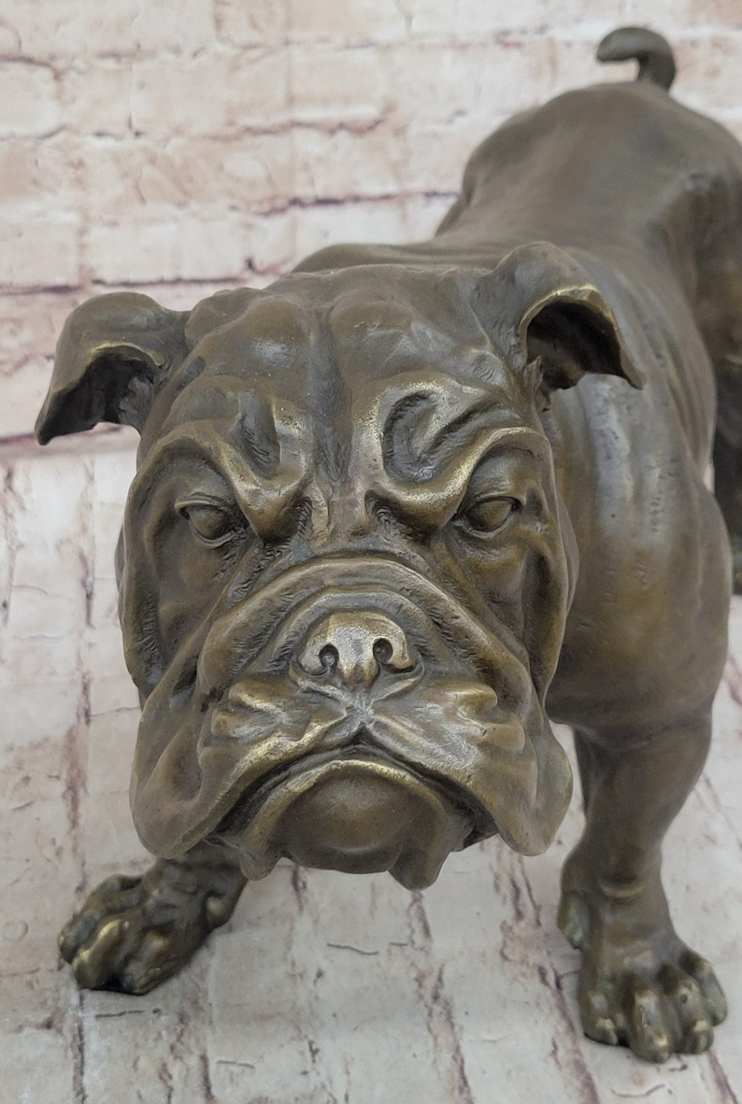 Handcrafted bronze sculpture SALE Bulldog English Large Extra Original Signed