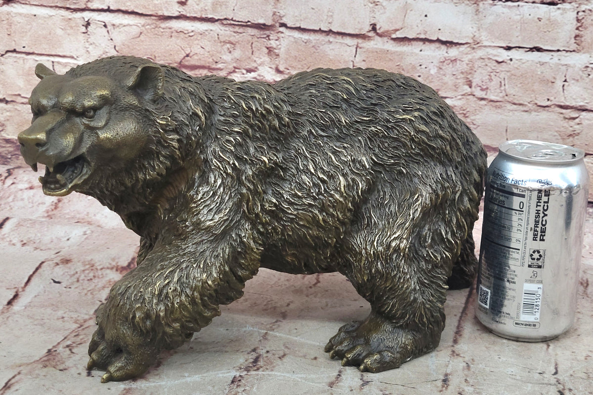 Large Outdoor Garden Park Cabin Bear Standing Bronze Sculpture Statue Art Decor