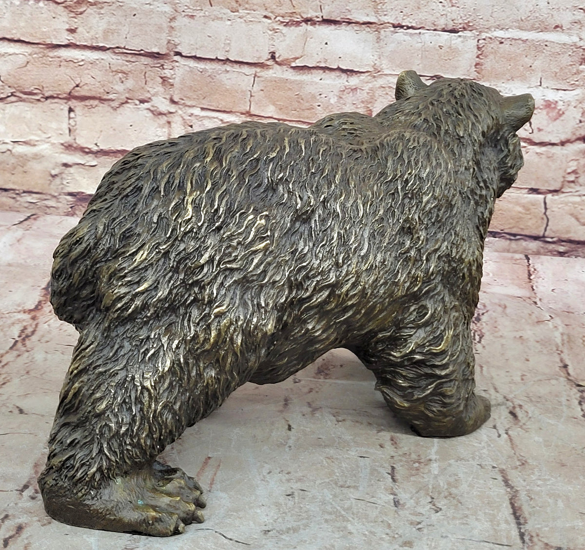 Large Outdoor Garden Park Cabin Bear Standing Bronze Sculpture Statue Art Decor