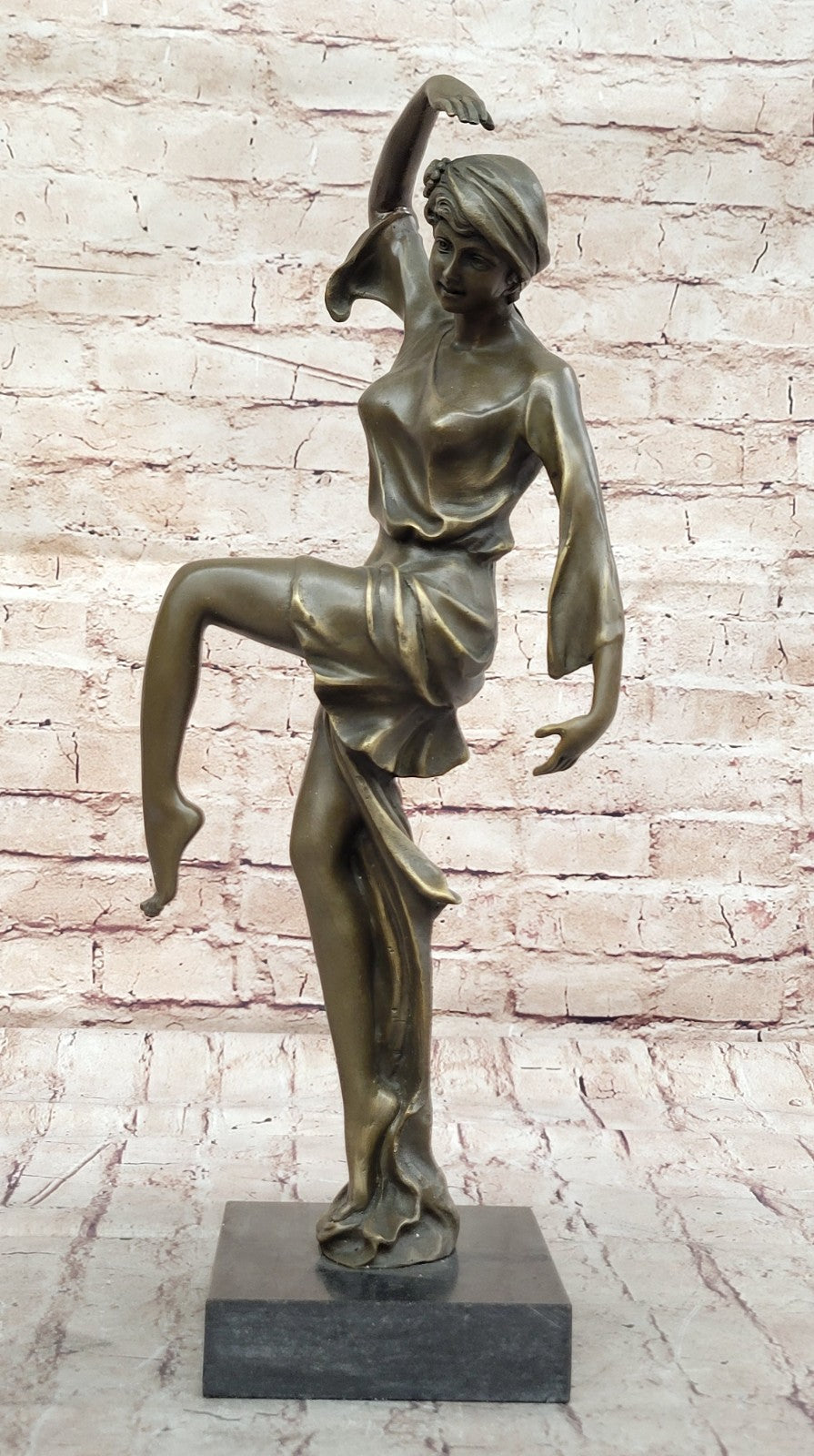 Hot Cast Chiparus Dancer Bronze Sculpture BROWN Patina Statue Art Deco Figurine