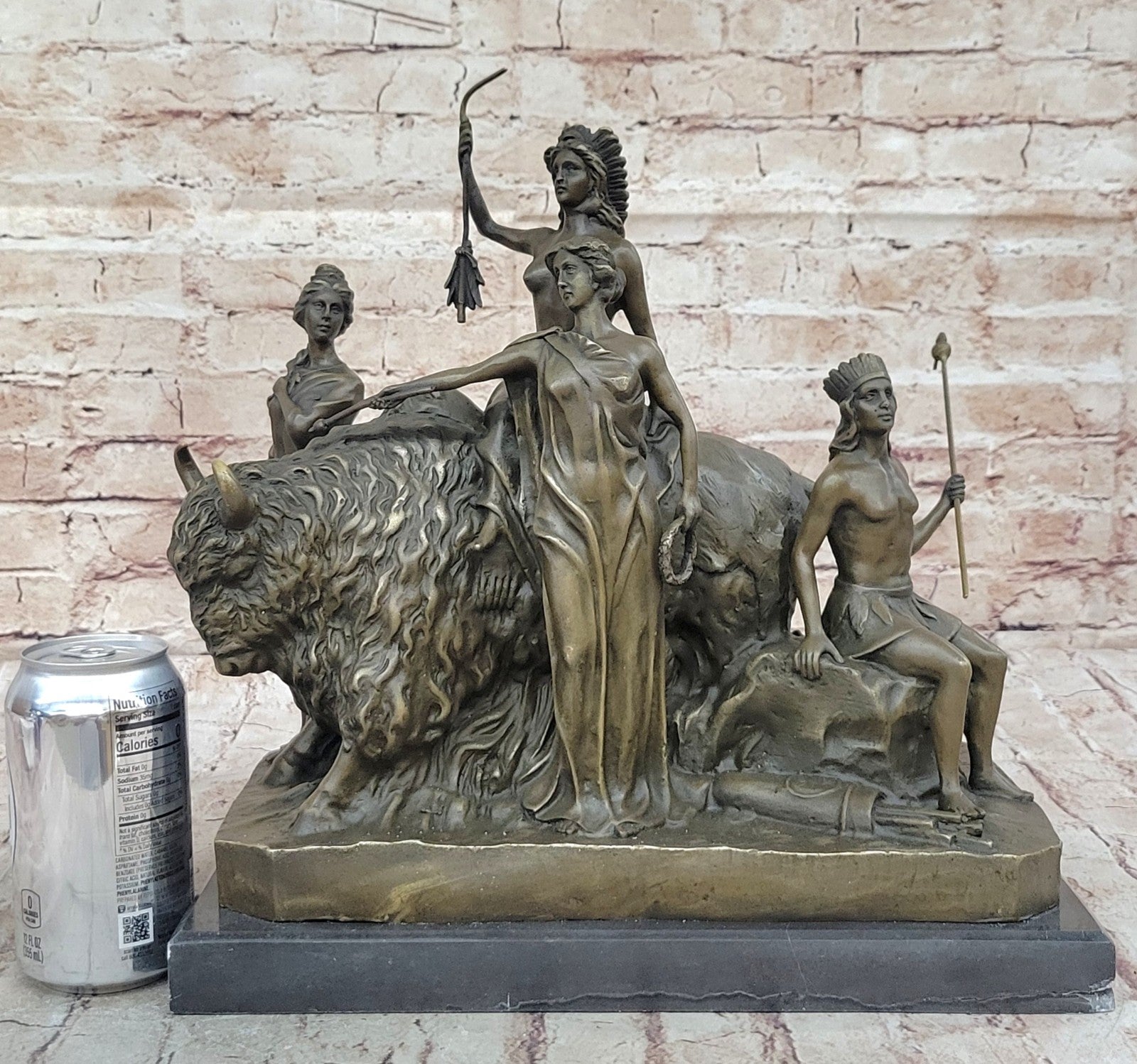 Clement A. Masier Bronze Statue "The Civilization of America Classic Artwork