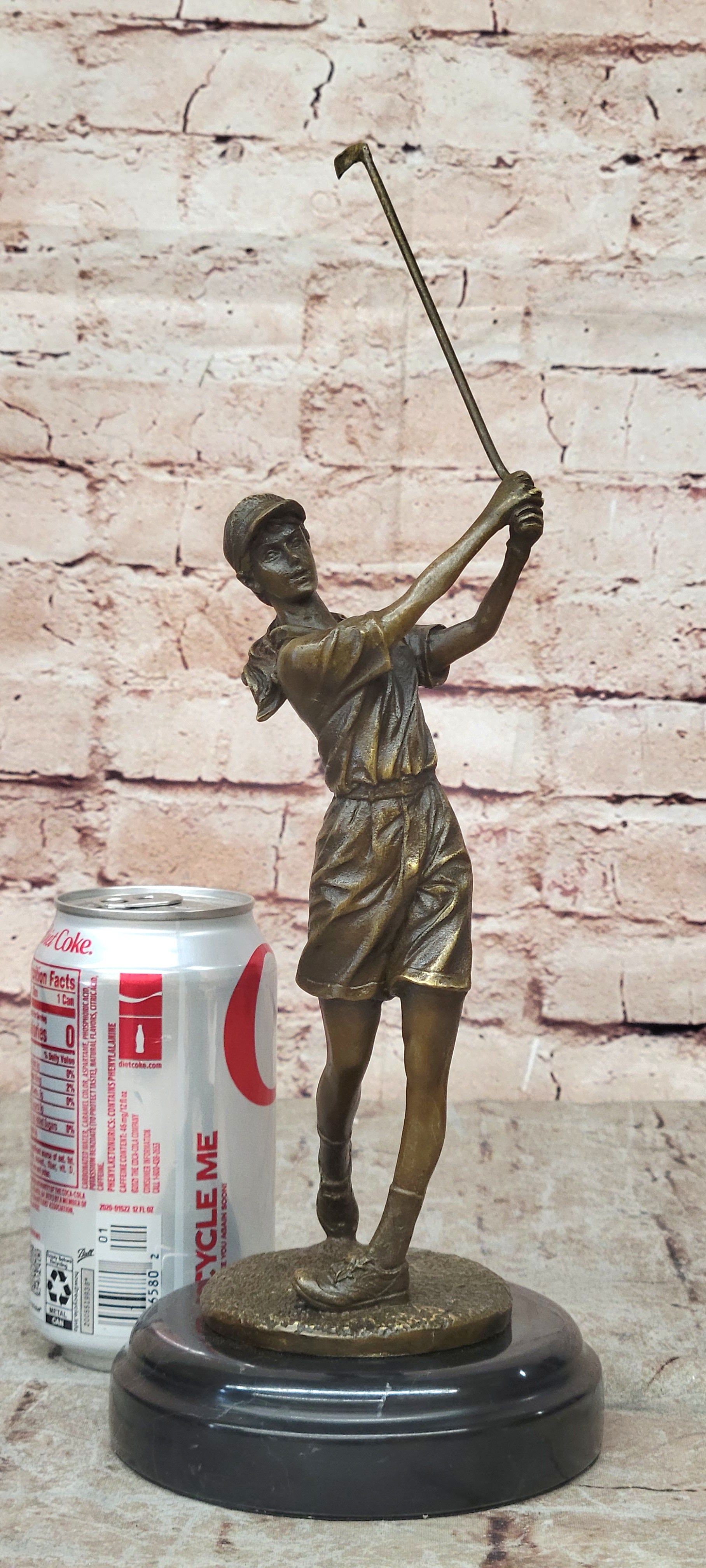 Hand Made Collector Edition Woman Girl Golfer Golf Trophy Bronze Sculpture Statu