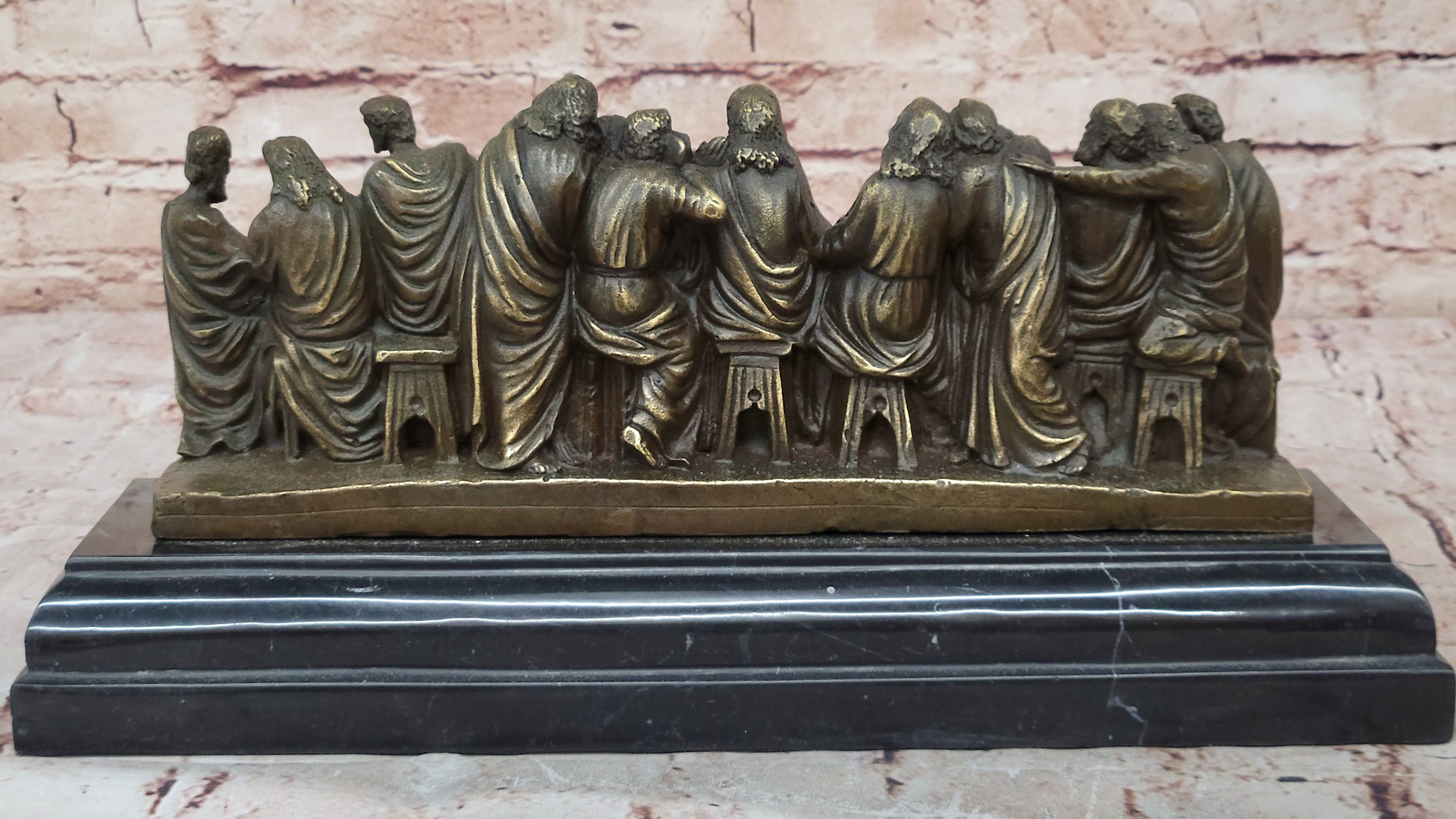 Handmade Bronze Sculpture Jesus The Last Supper Leonardo Da Vinci Christianity