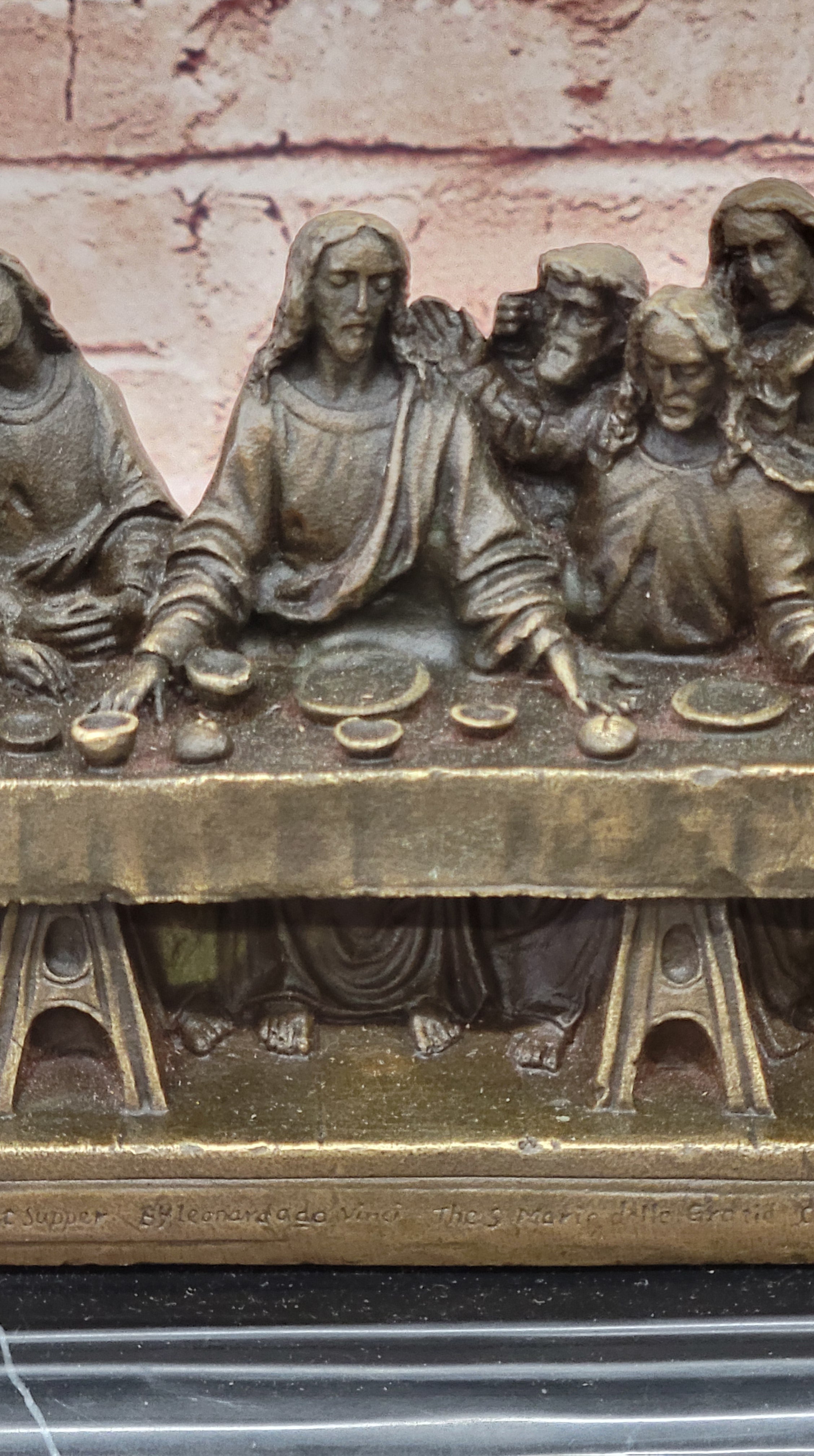 Handmade Bronze Sculpture Jesus The Last Supper Leonardo Da Vinci Christianity