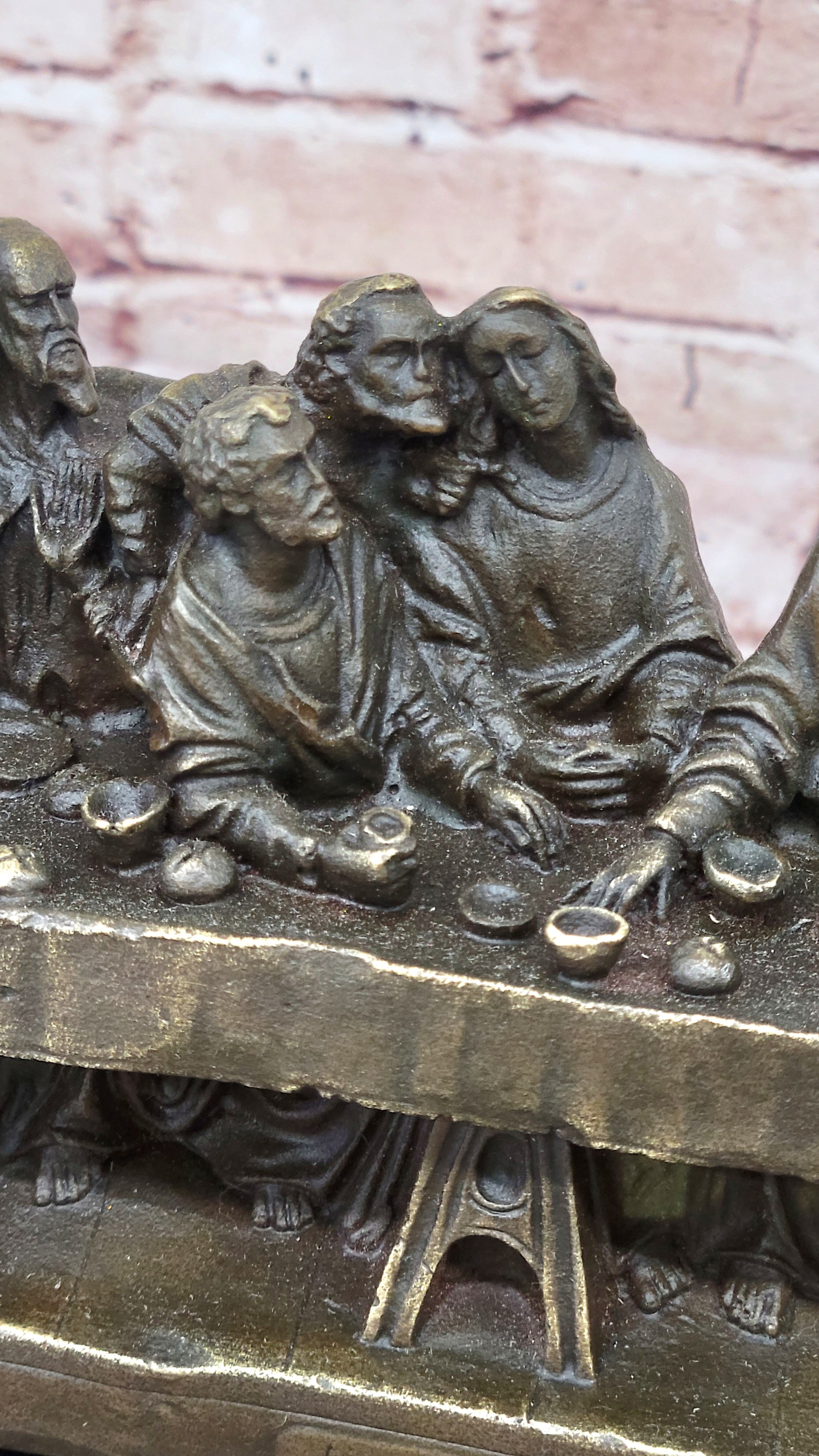 Handmade Bronze Sculpture Jesus The Last Supper Leonardo Da Vinci Christianity