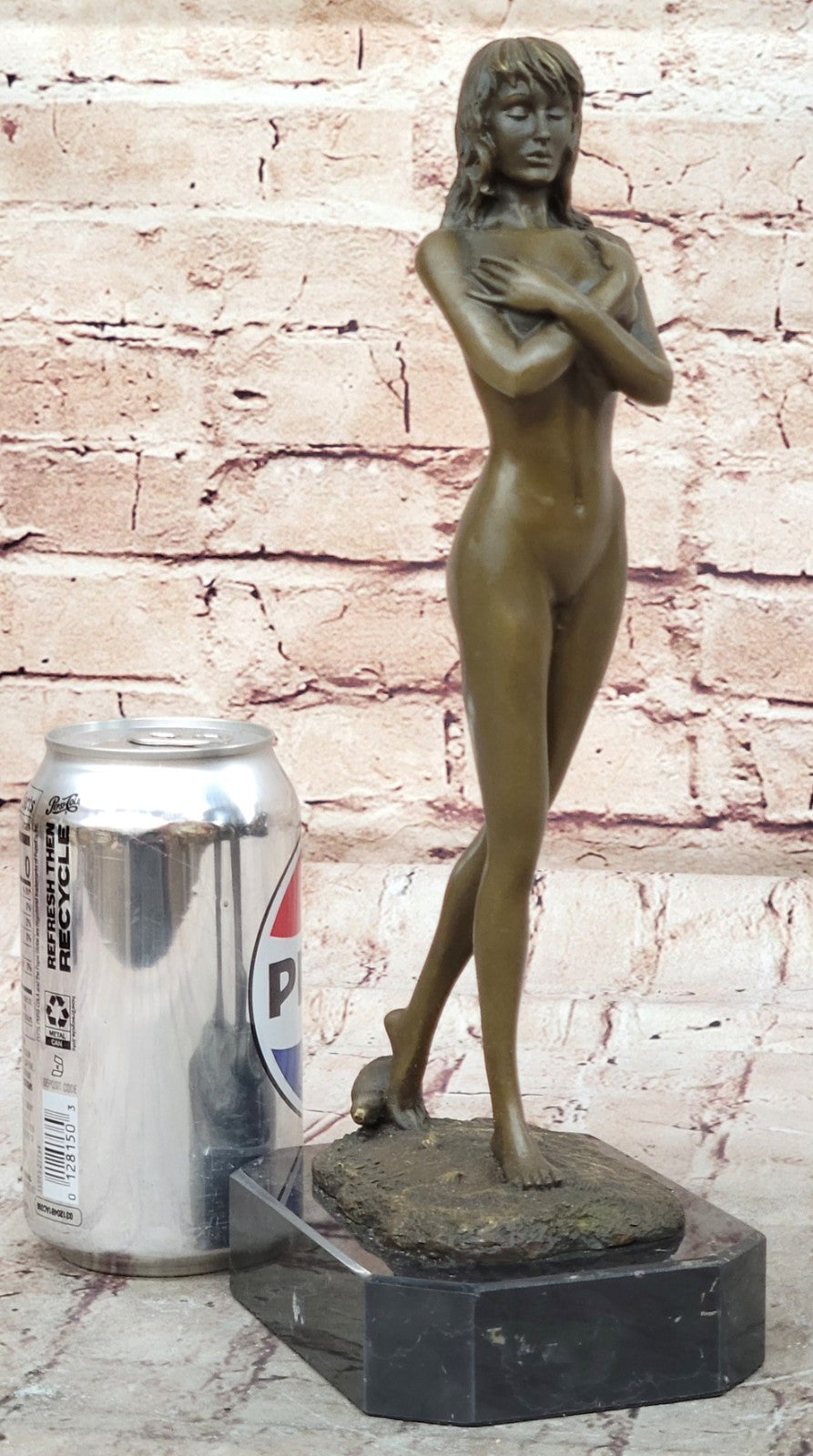 POPULAR BRONZE SCULPTURE NUDE GIRL FRENCH STATUE SIGNED FIGURINE FIGURE DECOR NR