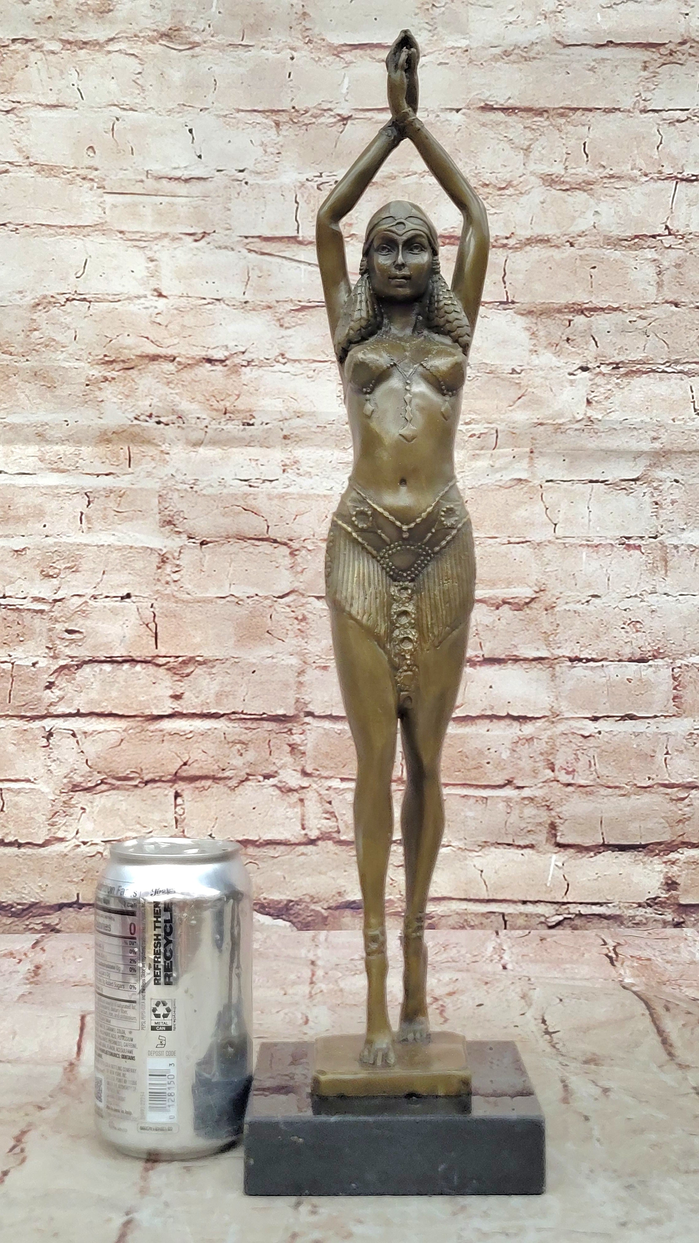 SIGNED NUDE DANCER CHIPARUS BRONZE SCULPTURE STATUE GIFT FIGURINE FIGURE MARBLE