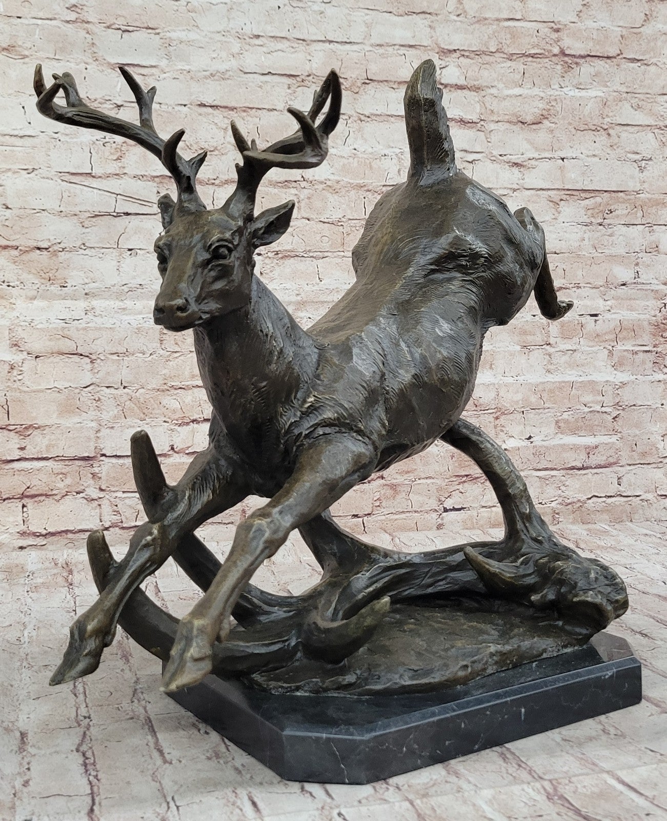 Extra Large Original Male Deer Buck Stag Bronze Sculpture by Williams Figure Art