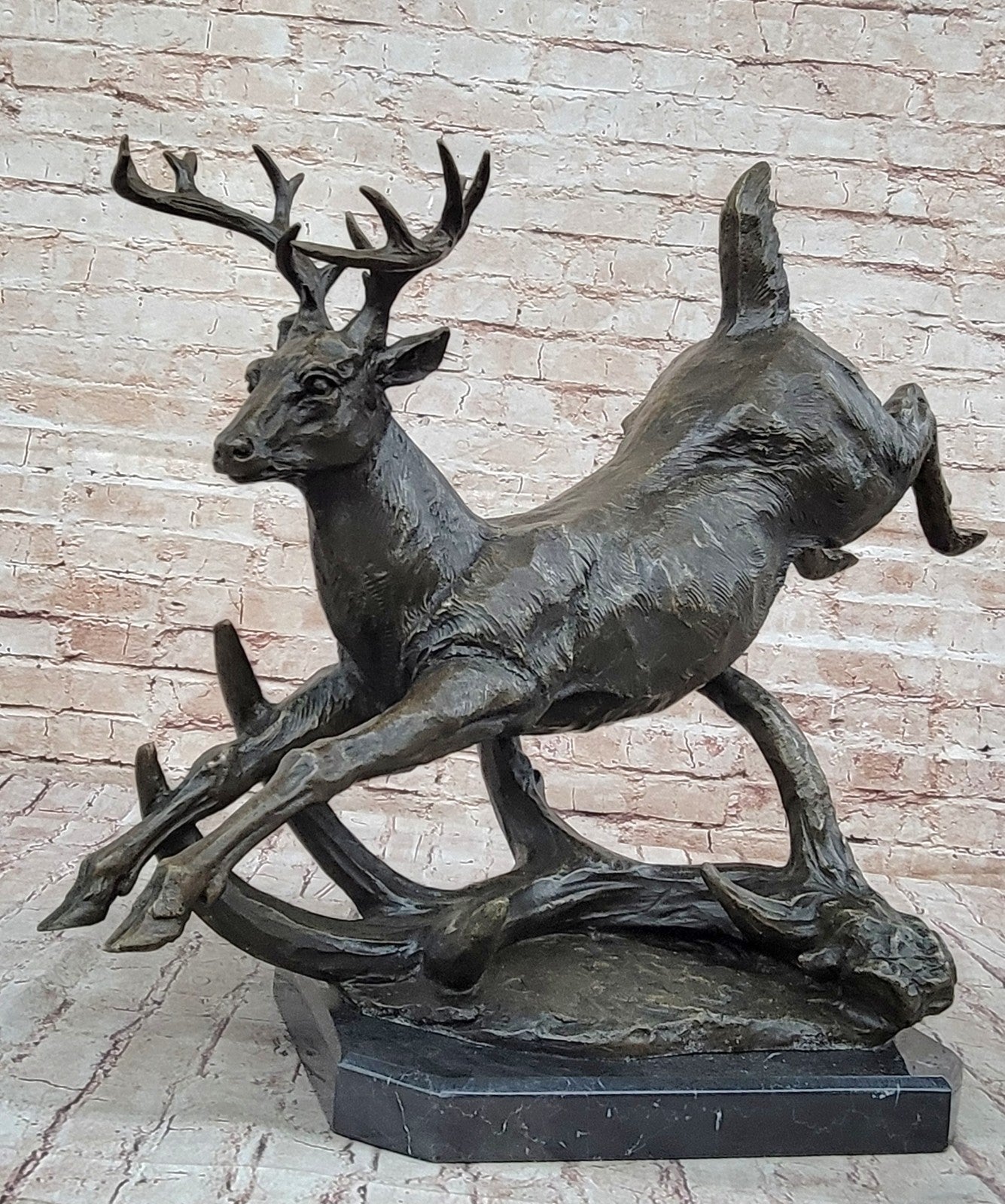 Extra Large Original Male Deer Buck Stag Bronze Sculpture by Williams Figure Art