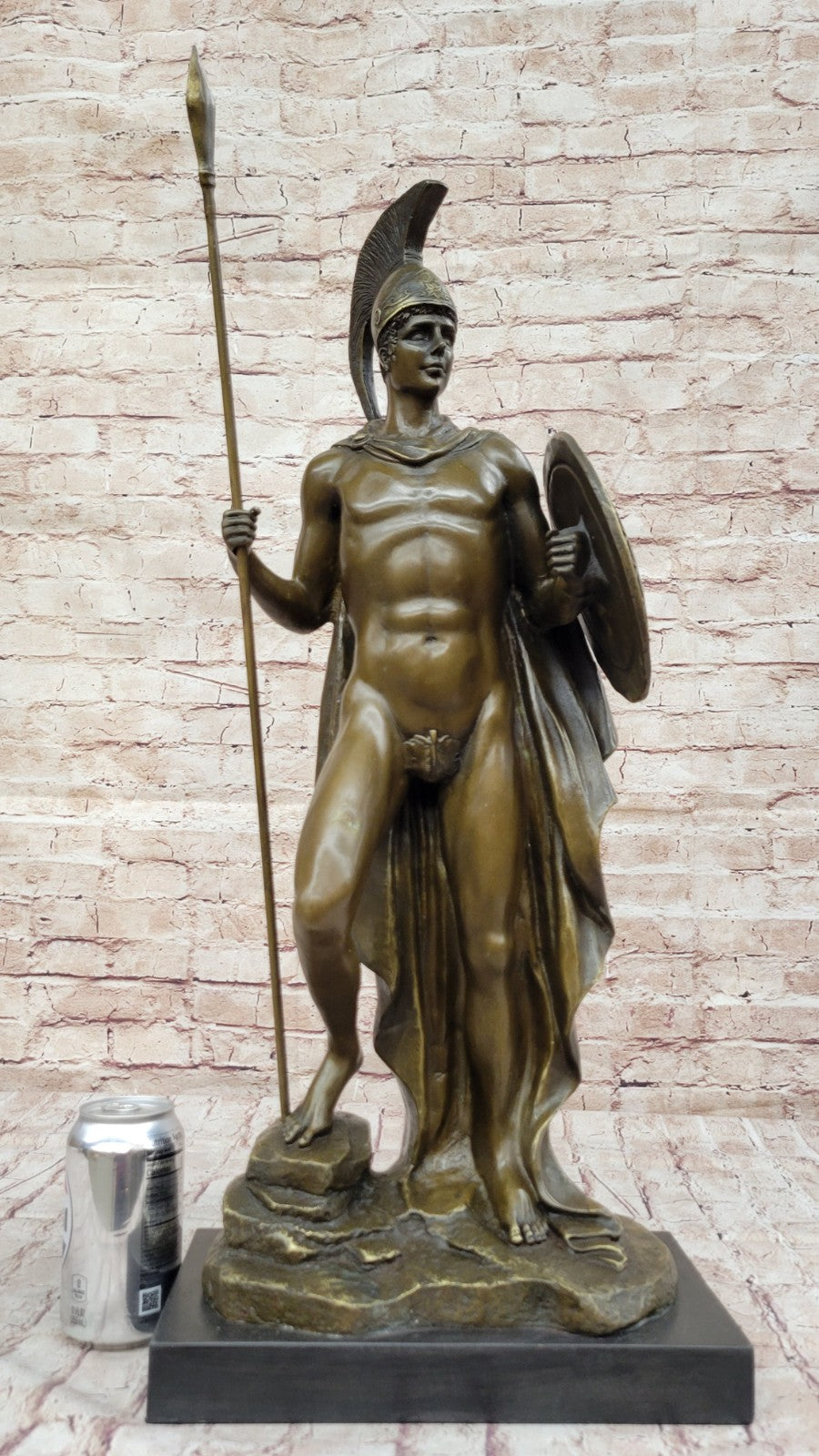 Signed Debut Roman Legion Soldier Warrior Bronze Marble Sculpture Statue Figure