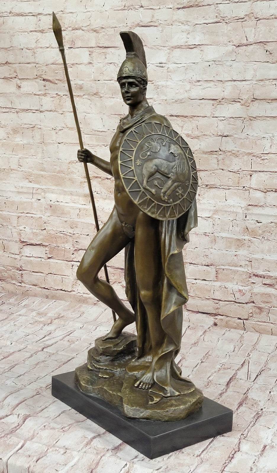 Signed Debut Roman Legion Soldier Warrior Bronze Marble Sculpture Statue Figure